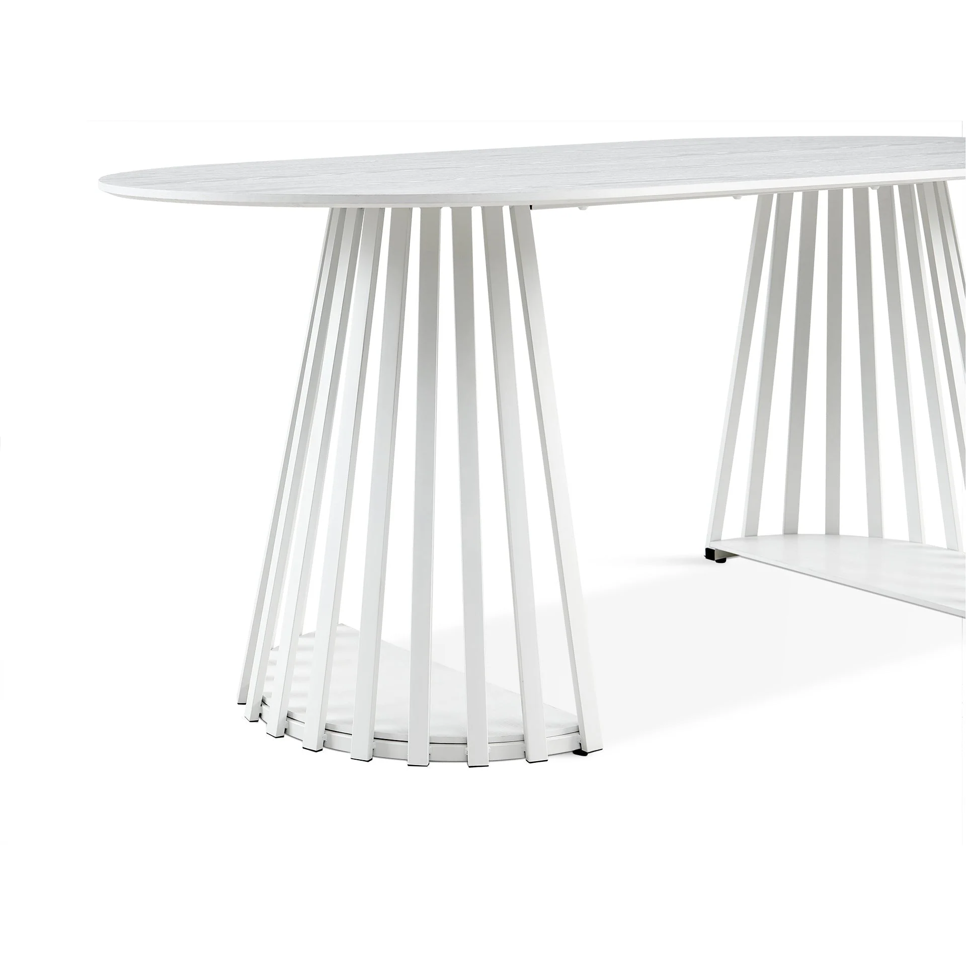 Kieran Oval Dining Table 180 x 90cm - White - Image 10