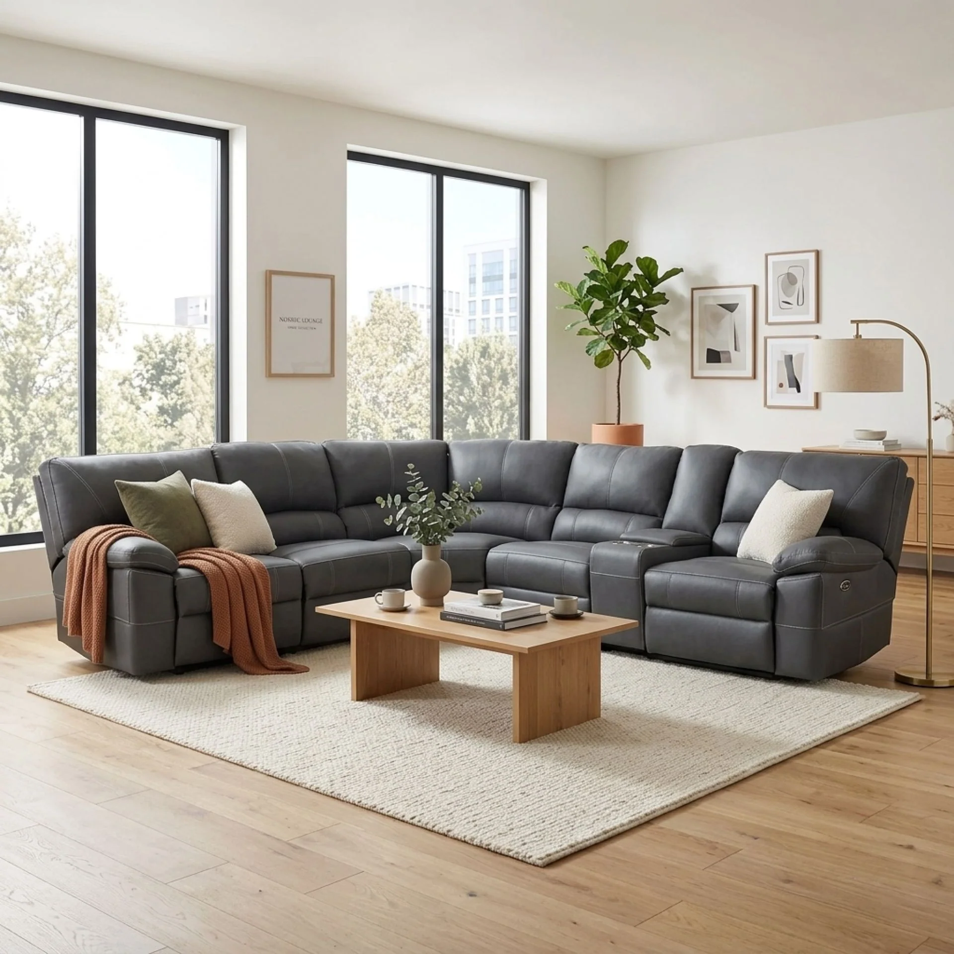 Kingston Electric Recliner Corner Sofa - Grey - Image 4