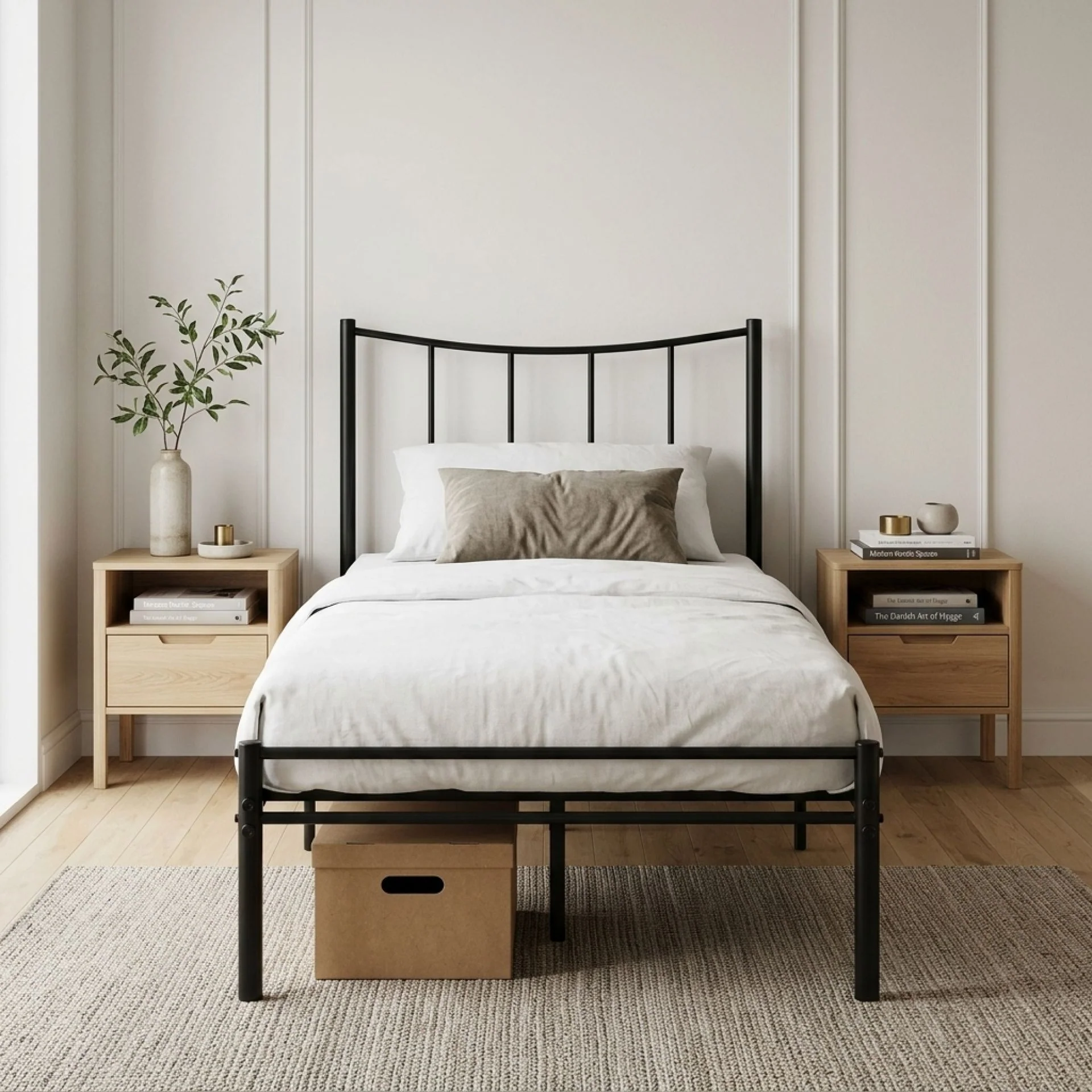 Kinsley Single Metal Bed Frame - Black - Image 2
