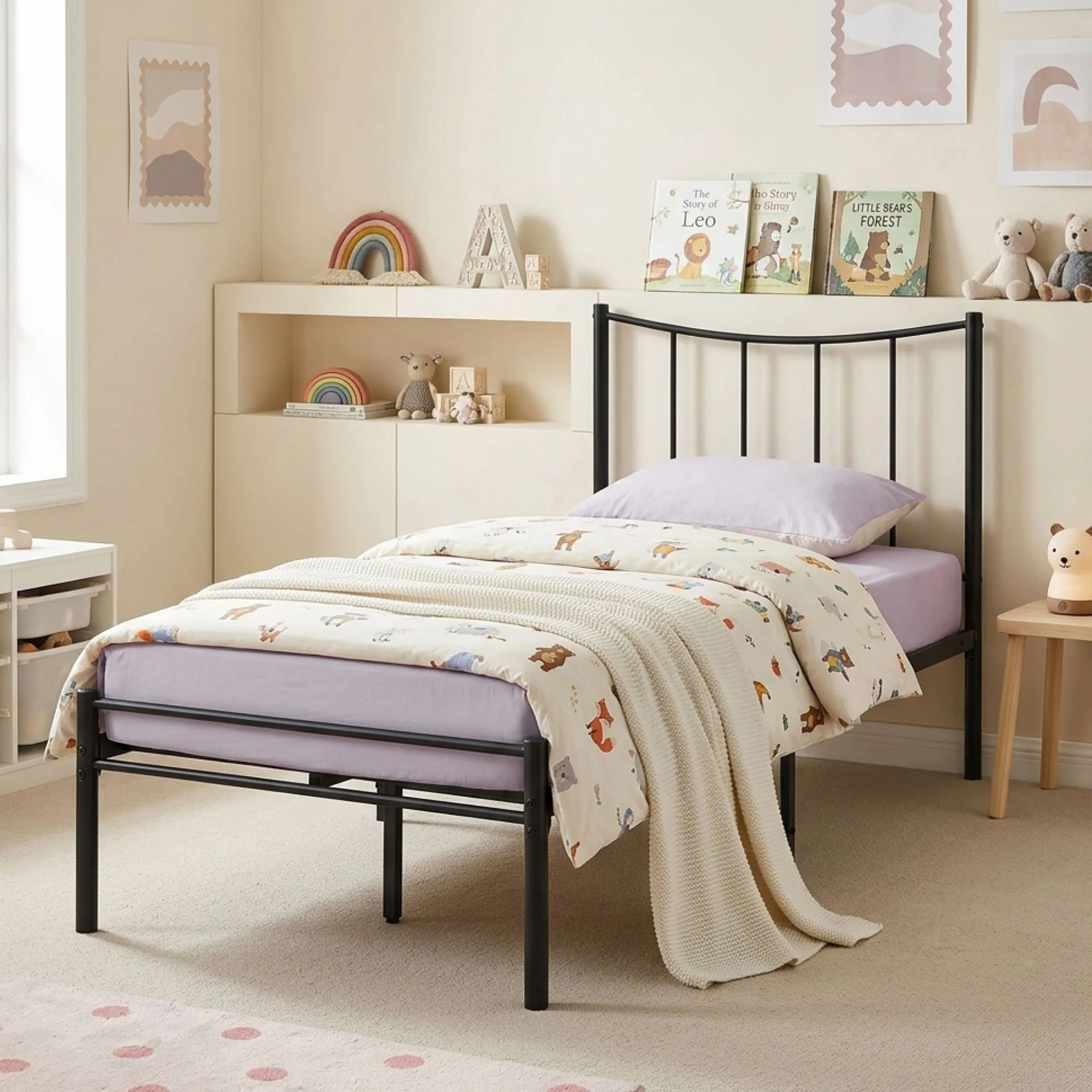 Kinsley Single Metal Bed Frame - Black - Image 3