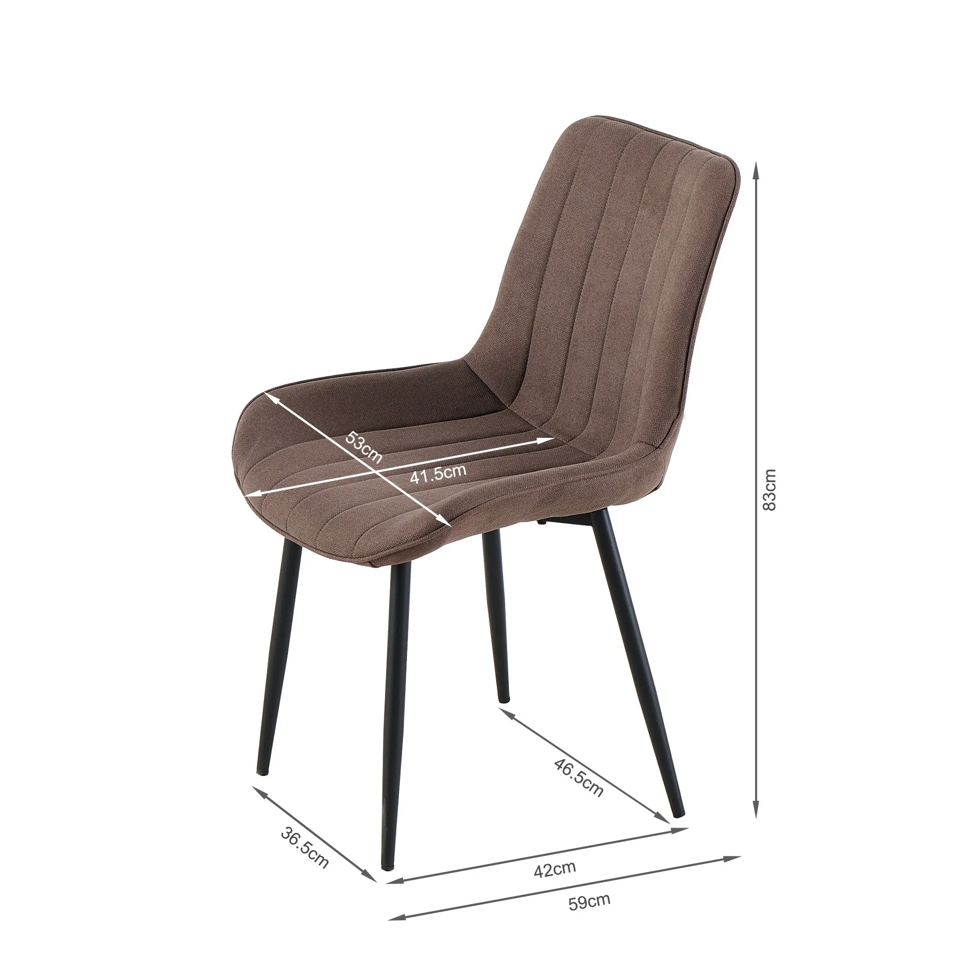Kivo Linen Dining Chair - Set of 4 - Brown - Image 10