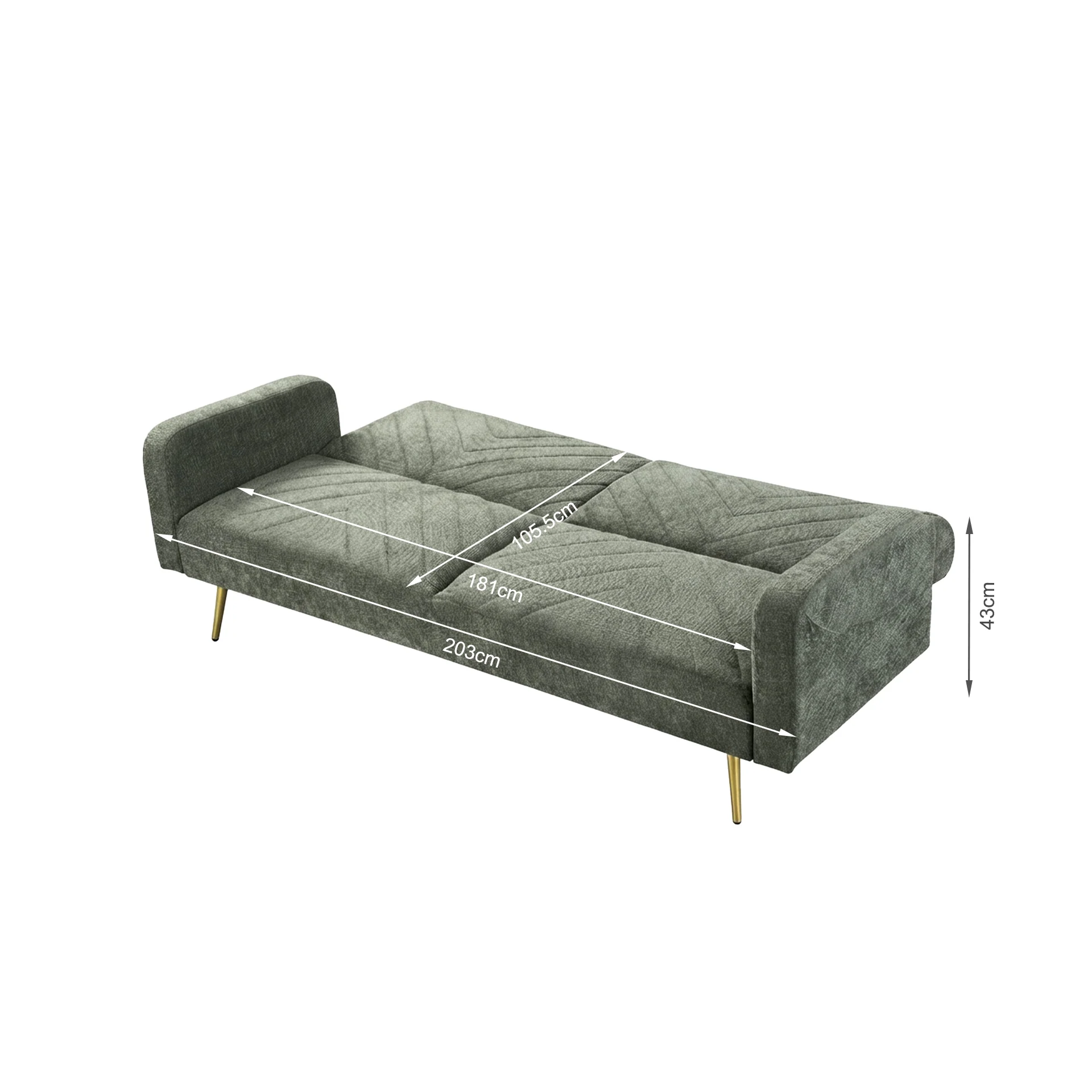 Kiwi 3 Seater Sofa Bed - Green - Image 20
