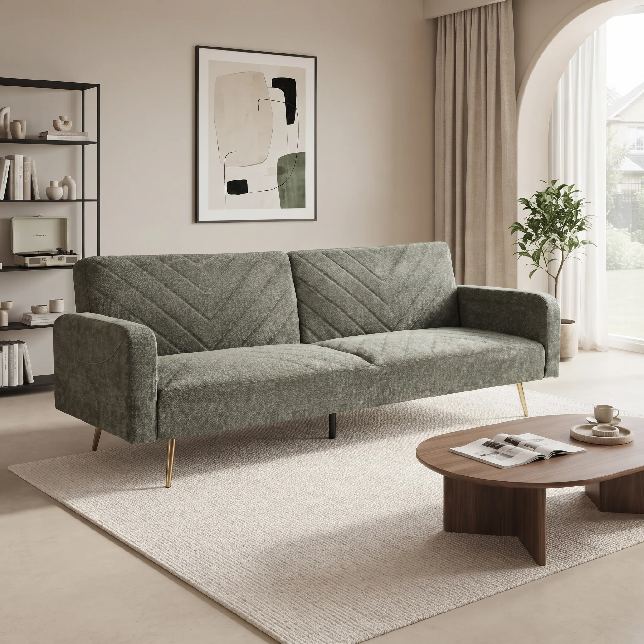 Kiwi 3 Seater Sofa Bed - Green - Image 4