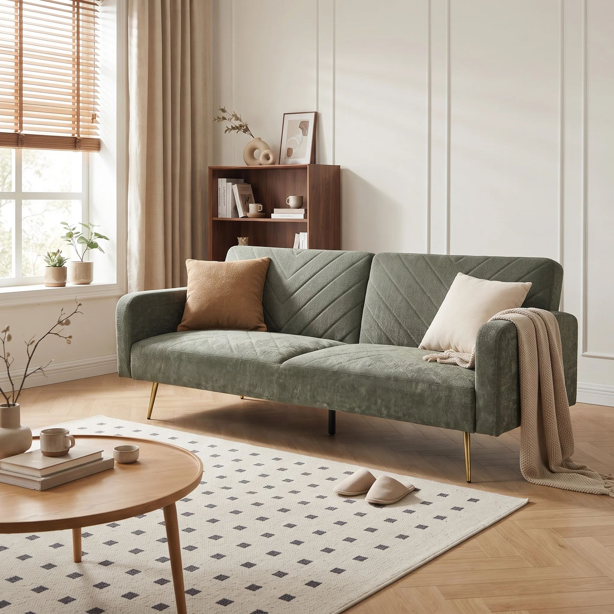 Kiwi 3 Seater Sofa Bed - Green - Image 5