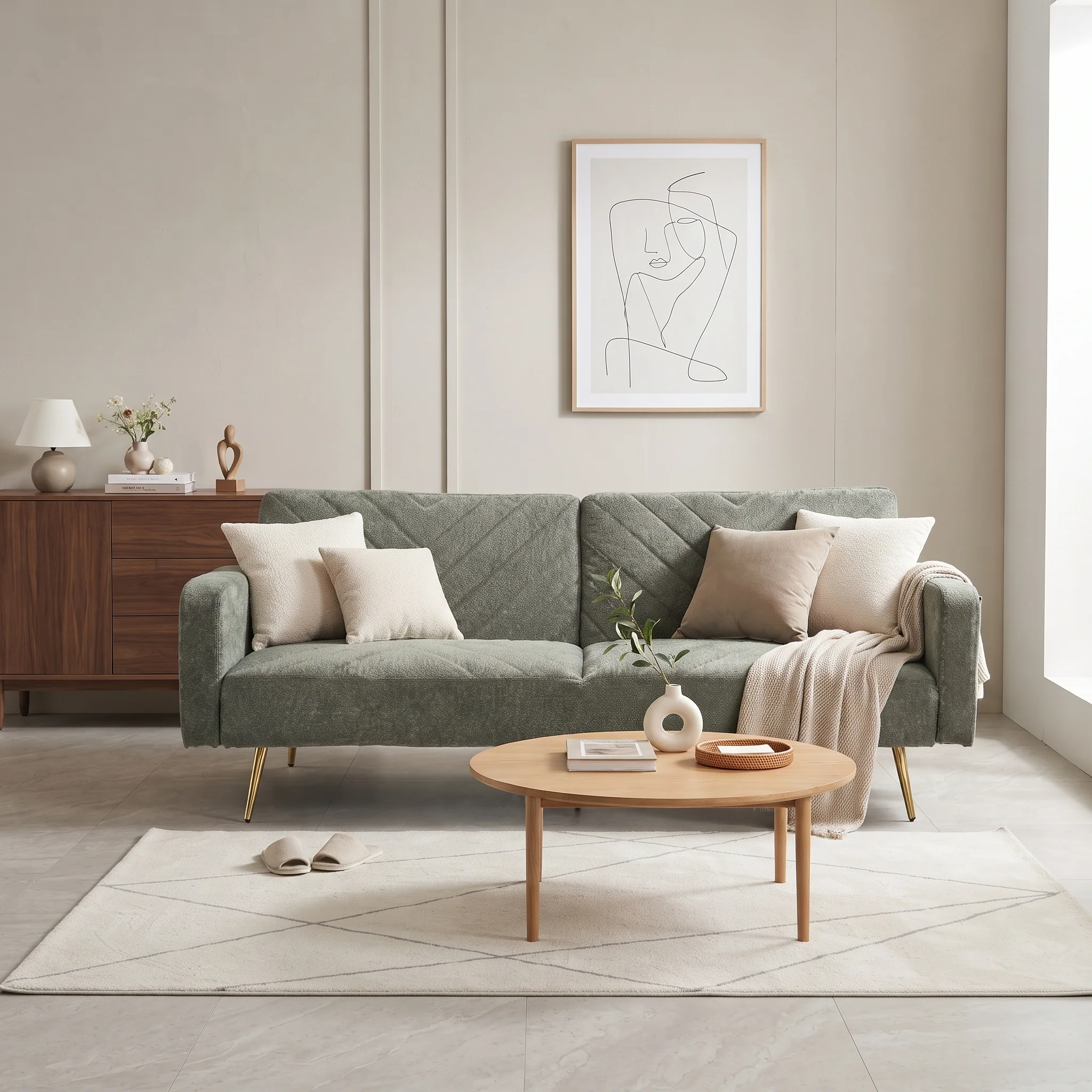 Kiwi 3 Seater Sofa Bed - Green - Image 6