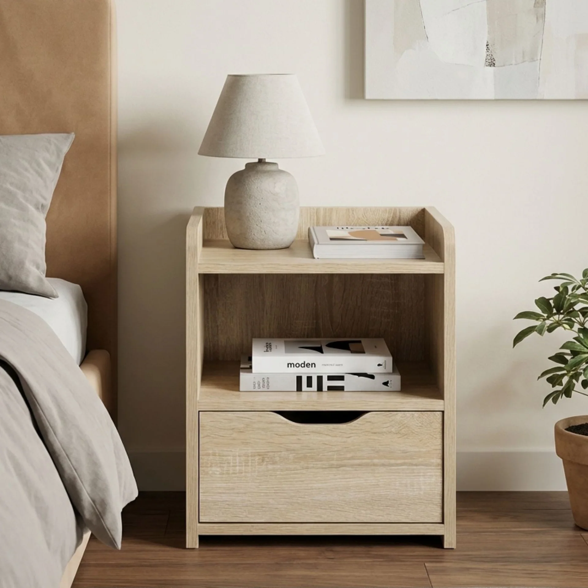 Knox Bedside Table - Oak - Image 3