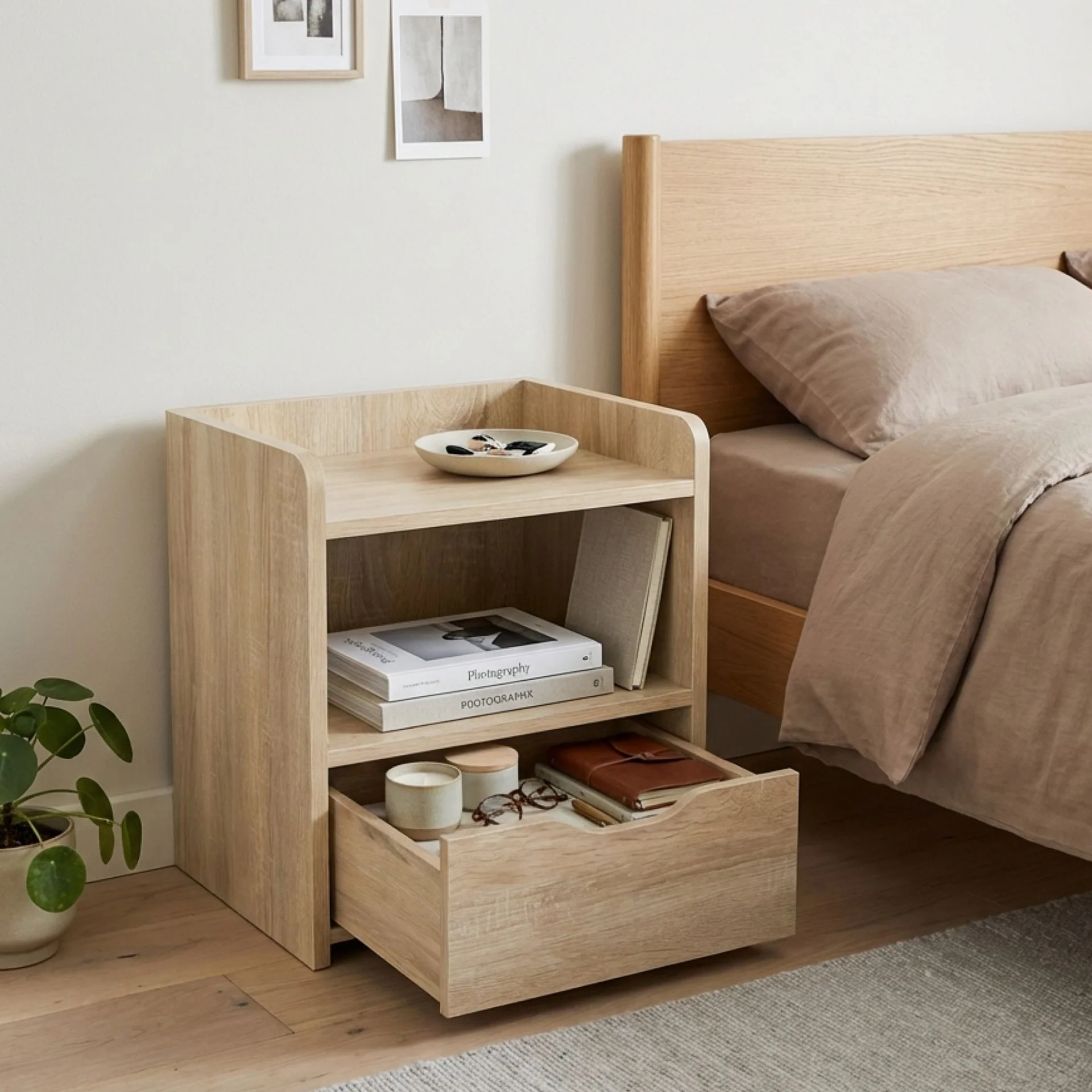 Knox Bedside Table - Oak - Image 5