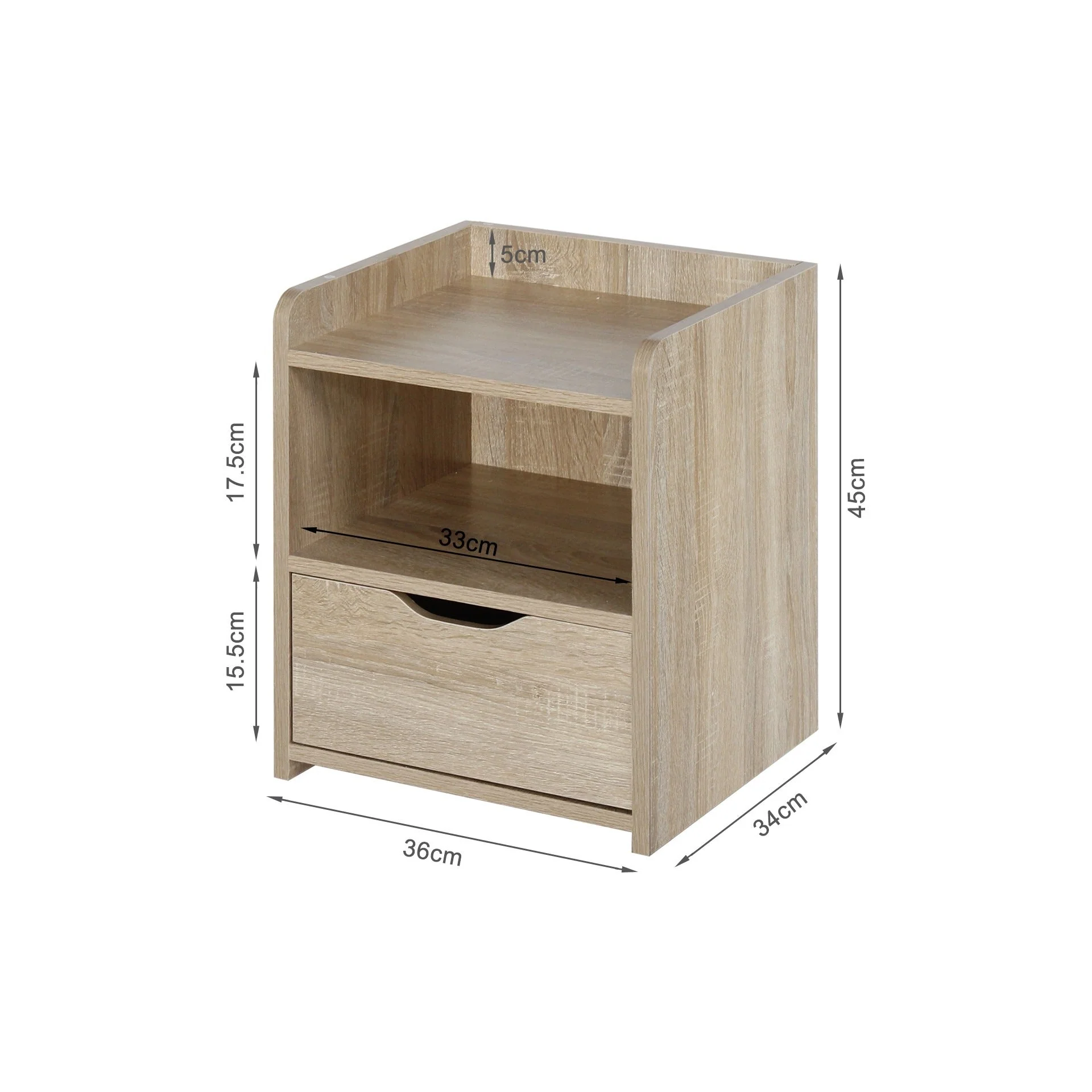 Knox Bedside Table - Oak - Image 9