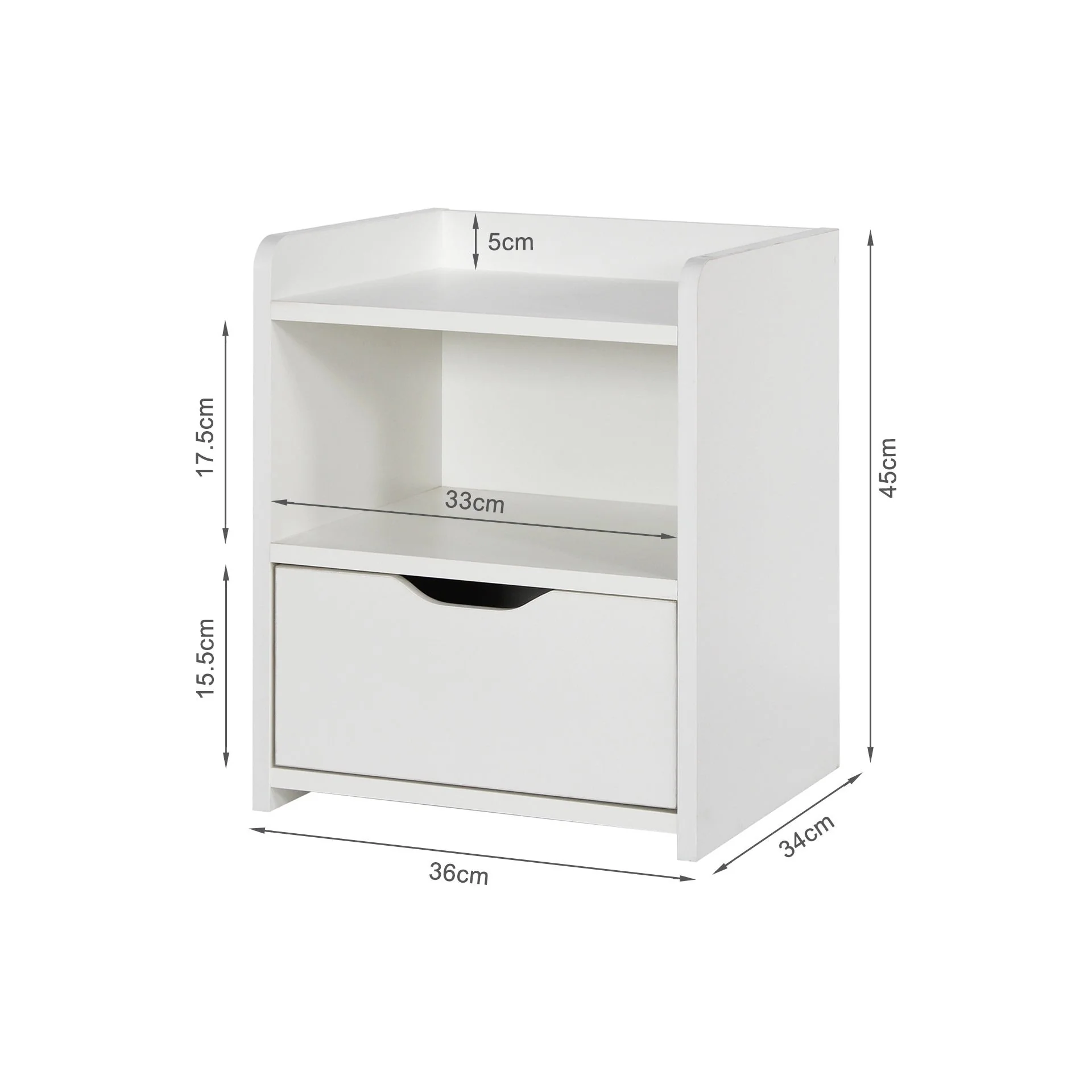 Knox Bedside Table - White - Image 9