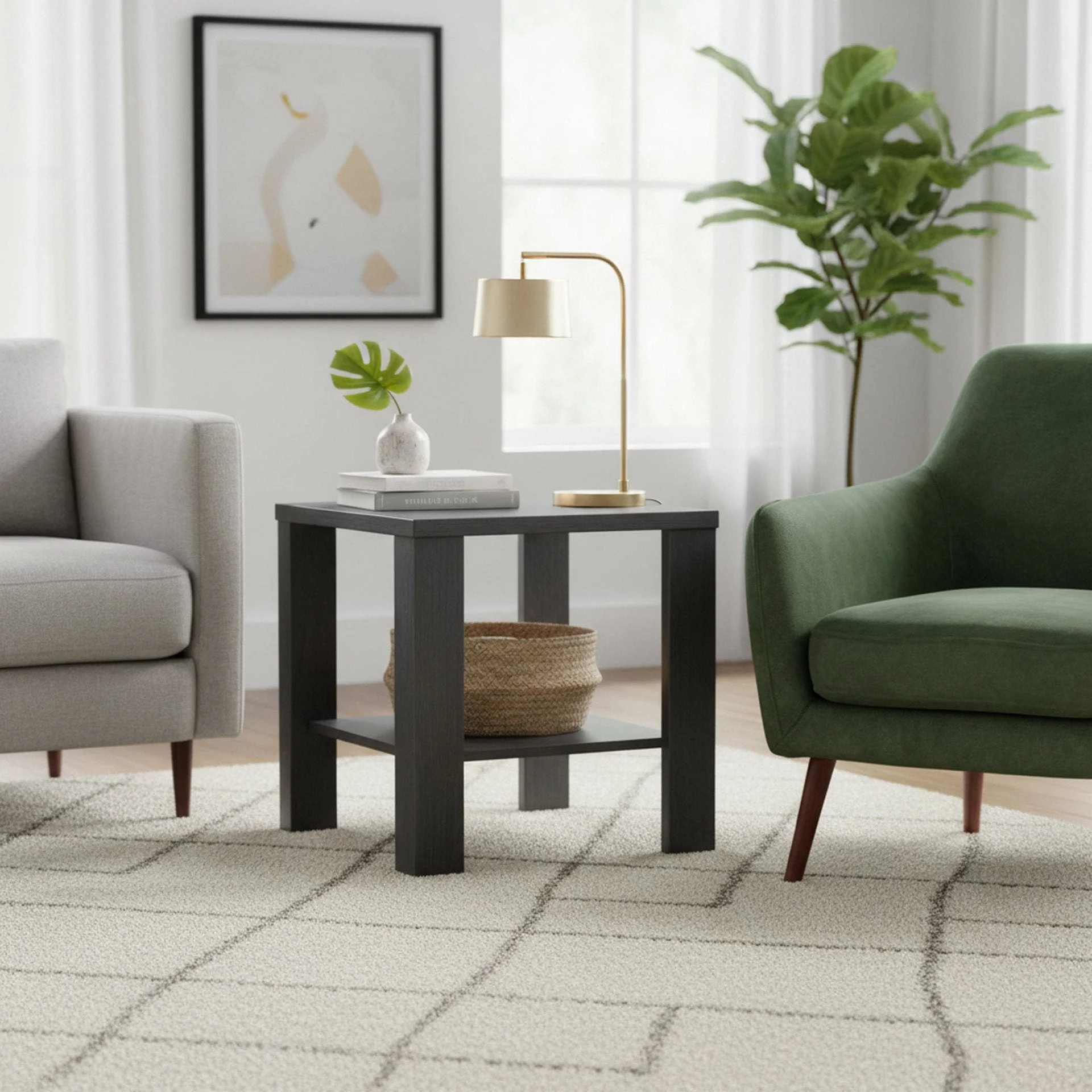 Koda Square Side Table Coffee Table - Black - Image 6