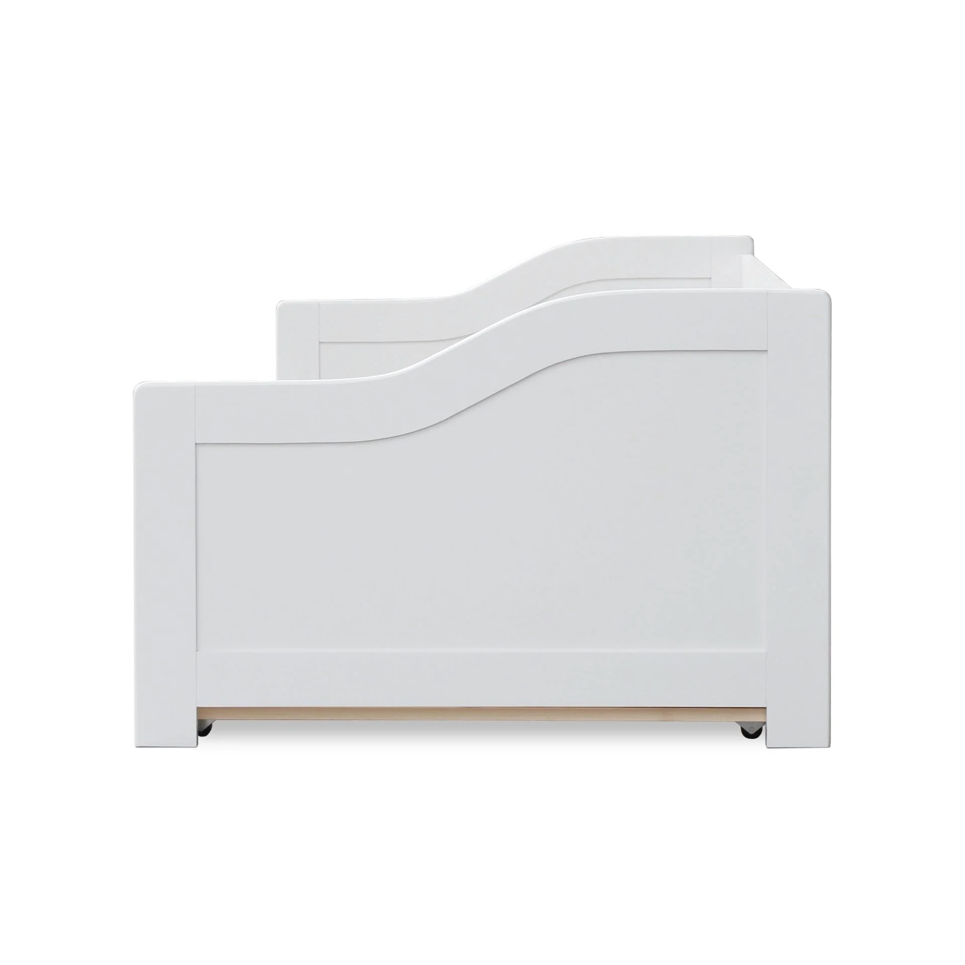 Laila Single Wooden Trundle Bed Frame - White - Image 11