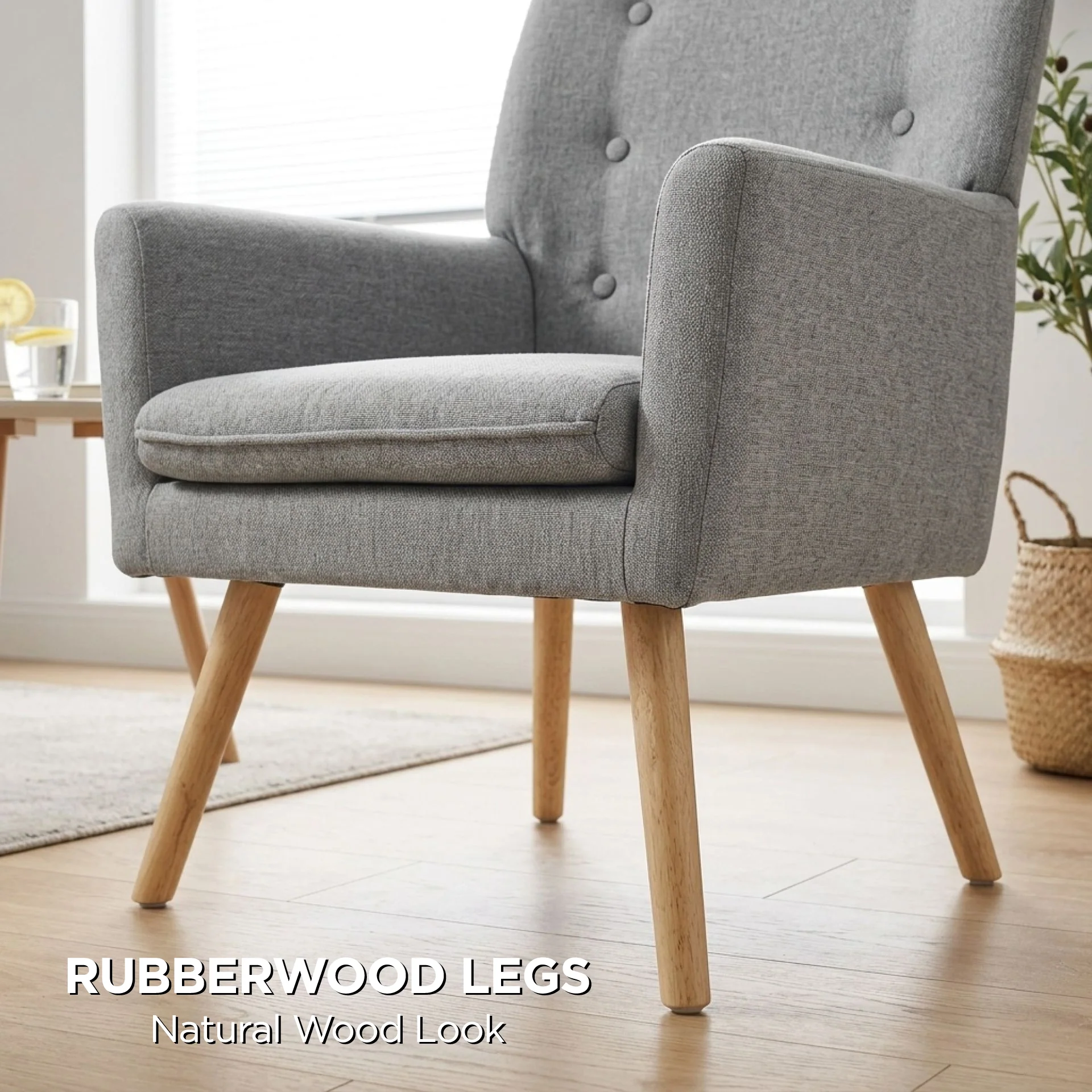 Lina Armchair - Light Grey - Image 6