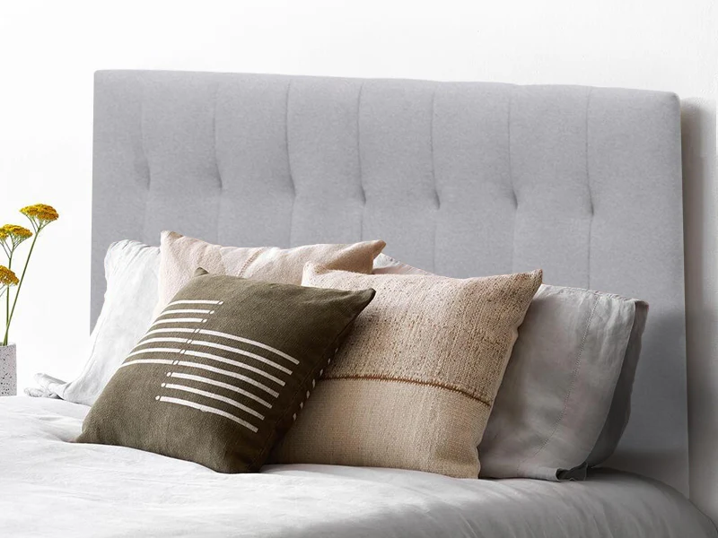 LISA QUEEN Stand-alone Fabric Headboard - LIGHT GREY