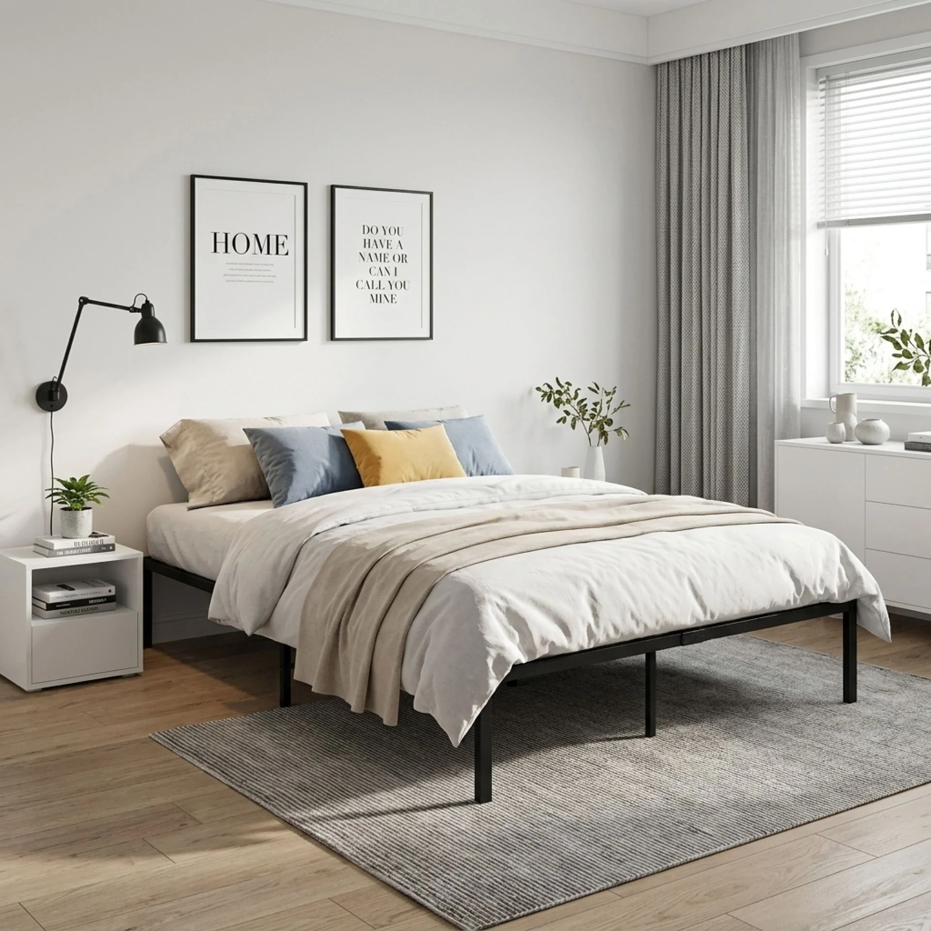 Lite Double Metal Bed Frame - Black - Image 3