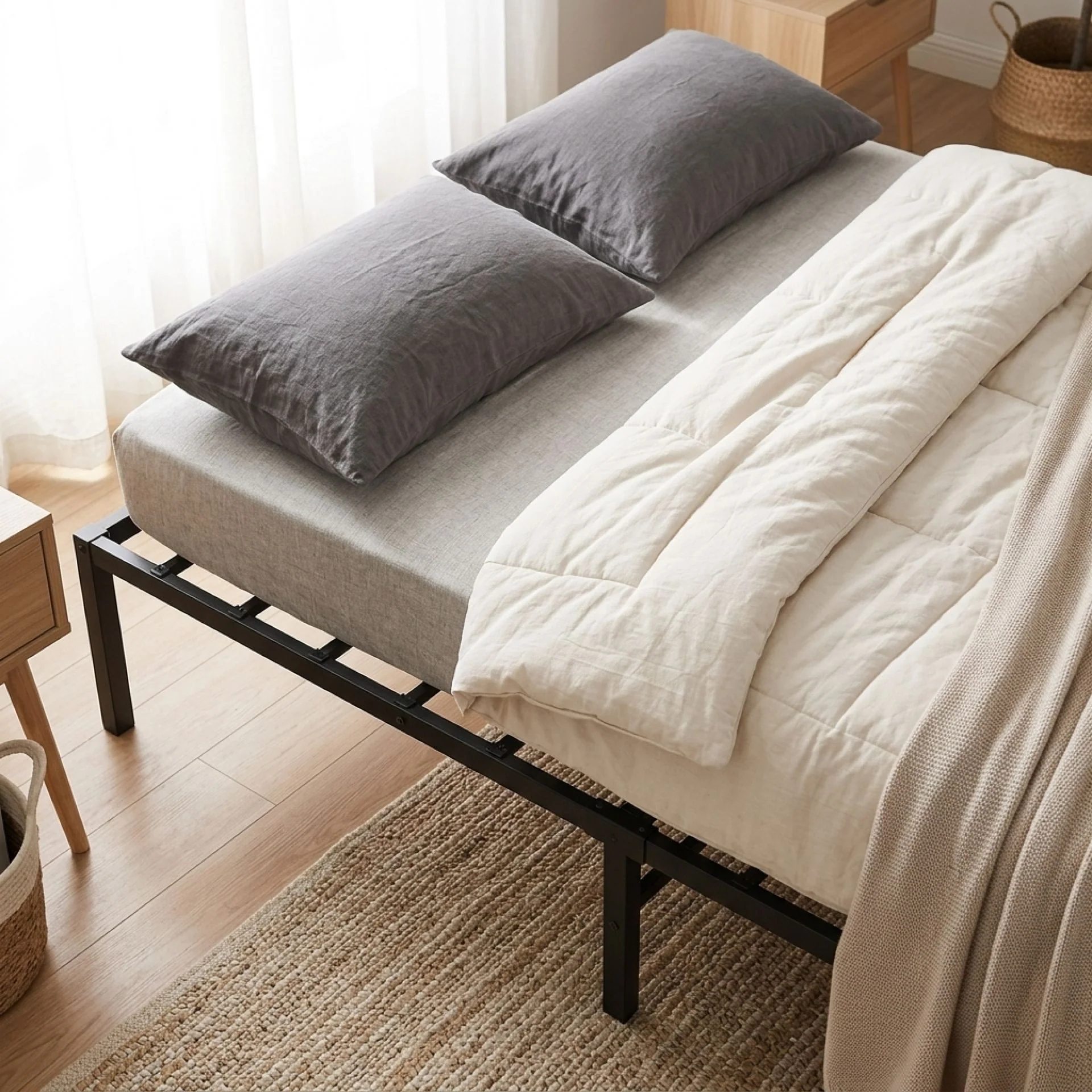 Lite Double Metal Bed Frame - Black - Image 6