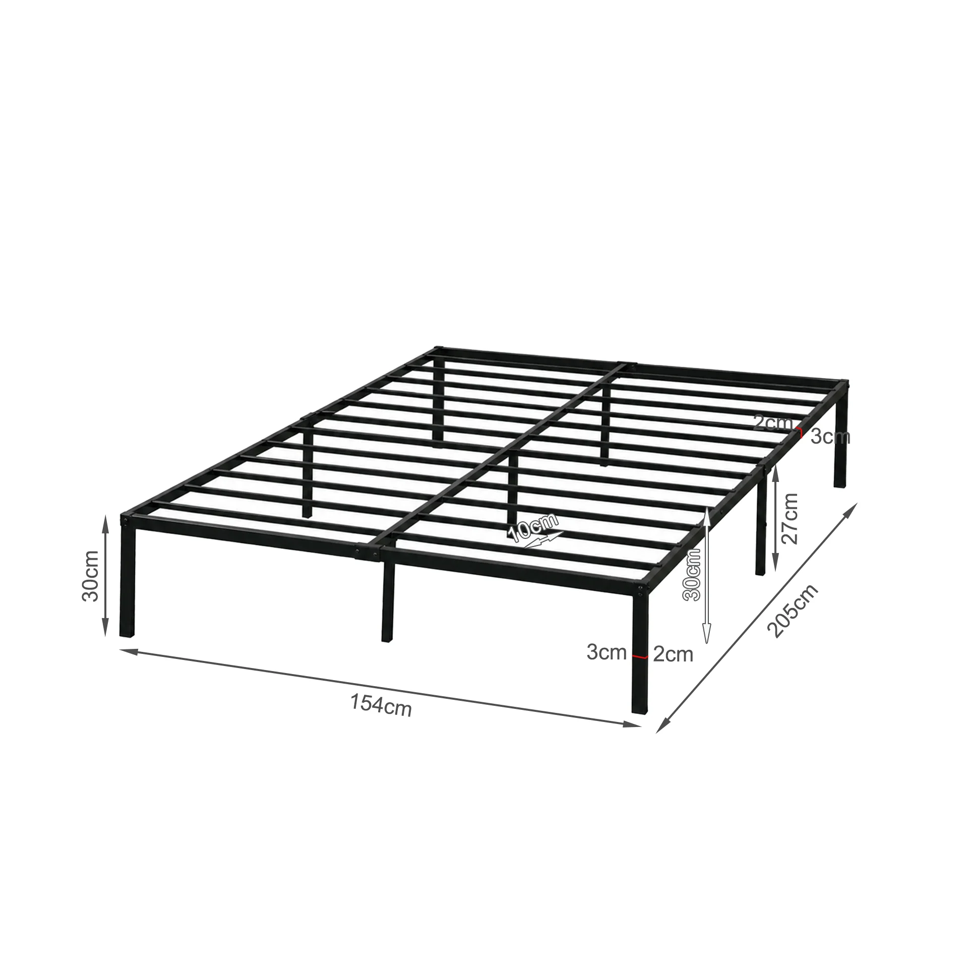 Lite Queen Metal Bed Frame - Black - Image 12