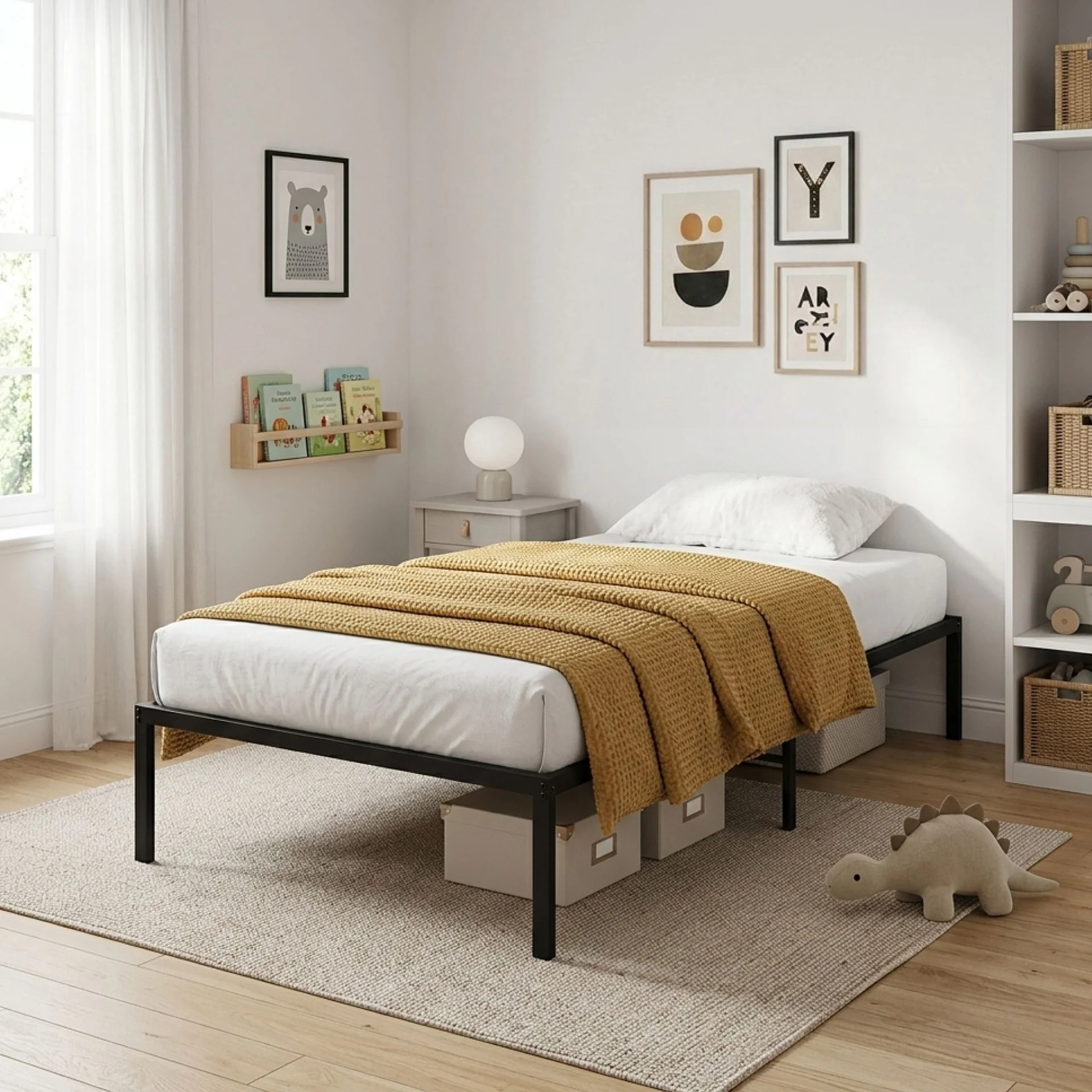 Lite Single Metal Bed Frame - Black - Image 4