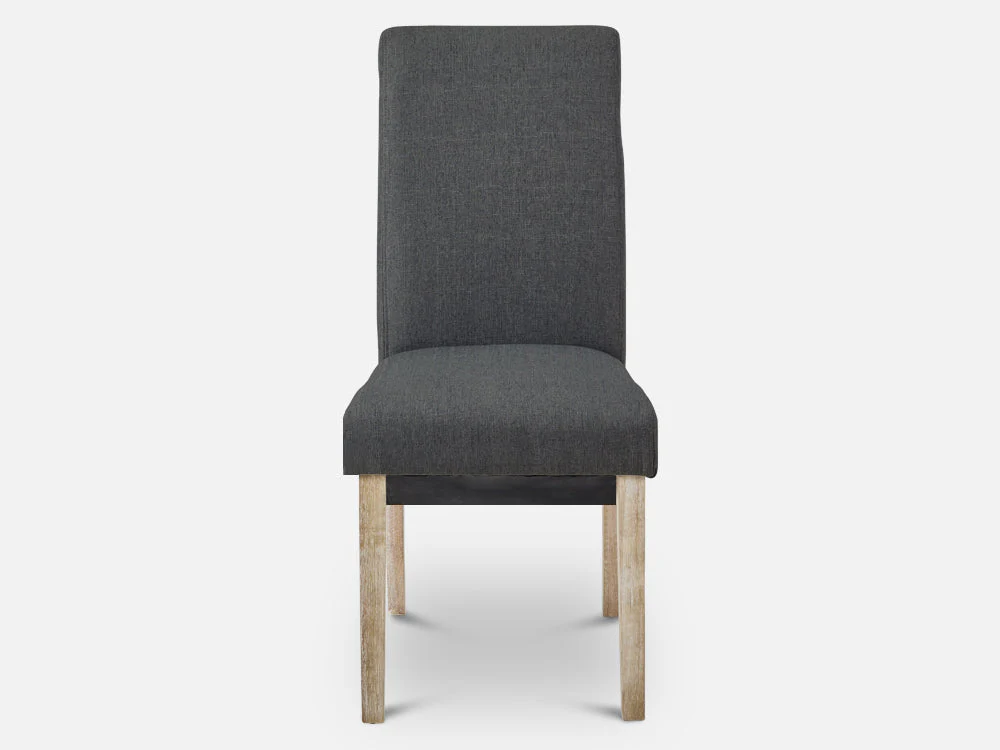LOLA 2PCS Upholstered Dining Chair - DARK GREY - Image 5