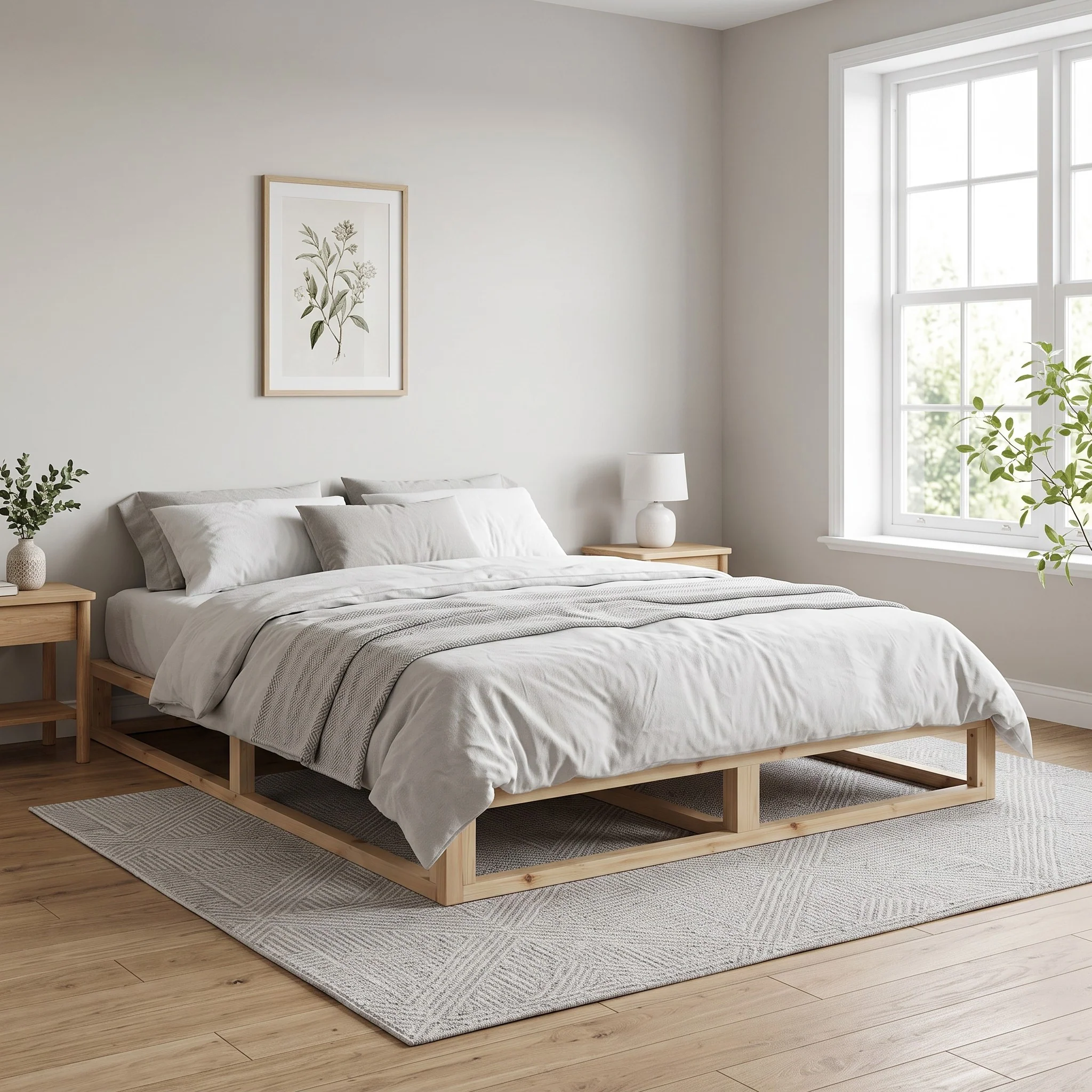 Loom Queen Wooden Bed Frame - Natural - Image 3