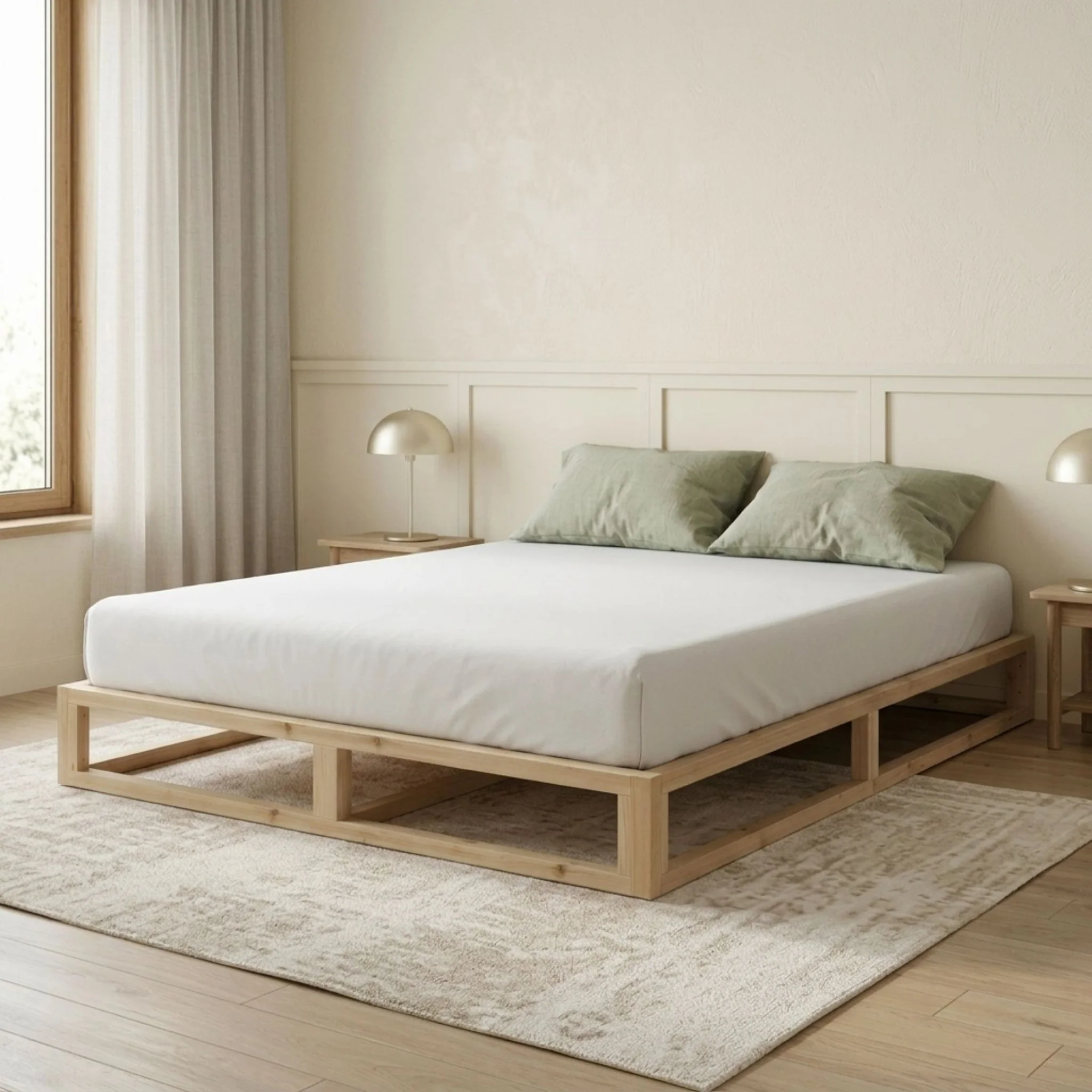 Loom Queen Wooden Bed Frame - Natural - Image 4