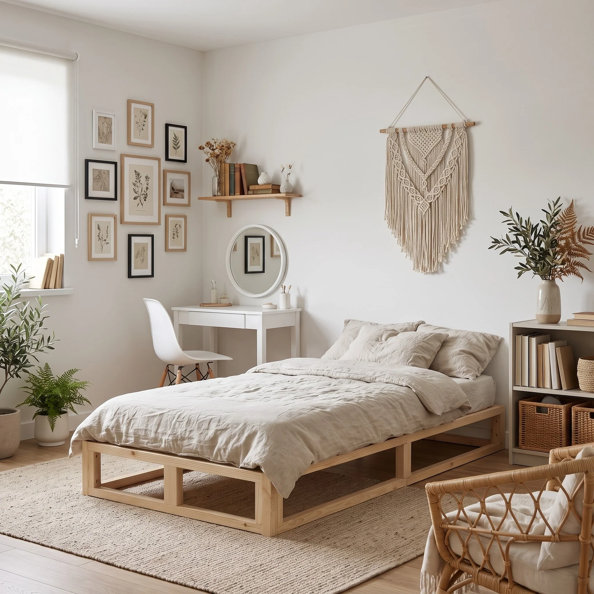 Loom Single Wooden Bed Frame - Natural