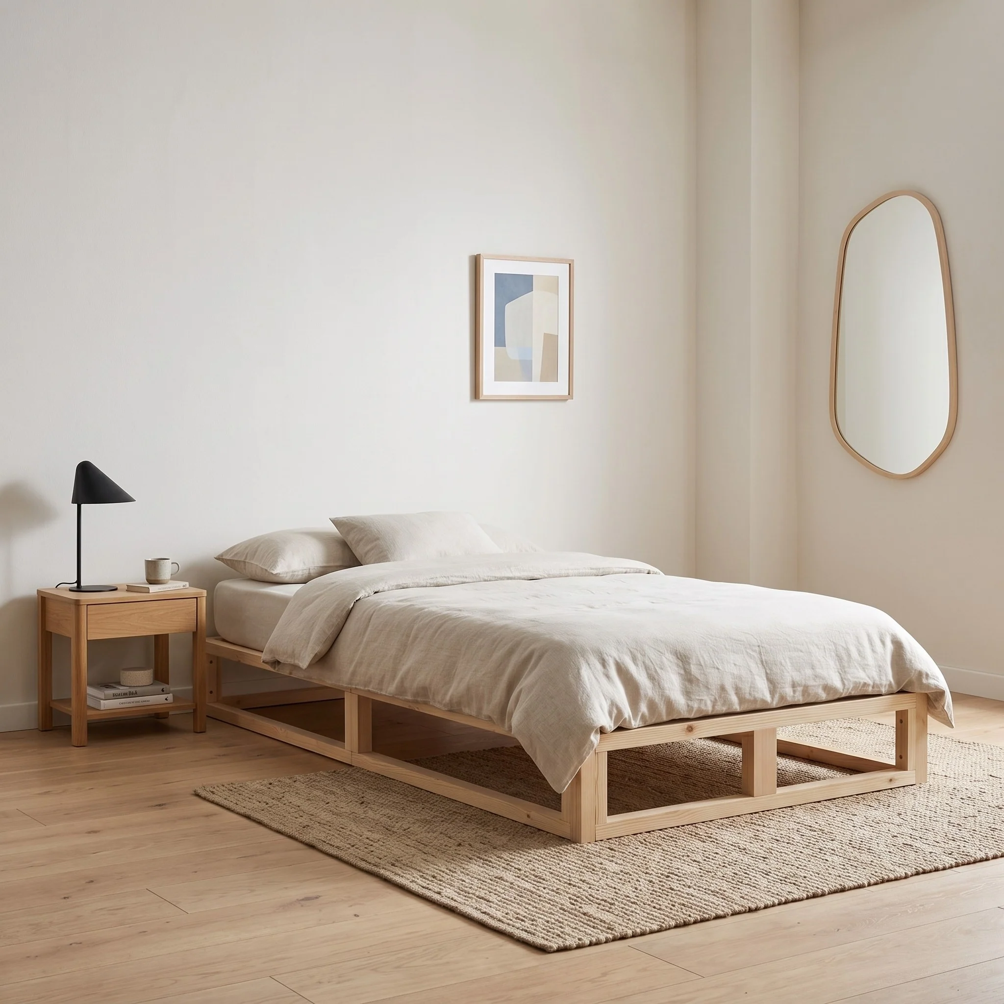Loom Single Wooden Bed Frame - Natural - Image 3