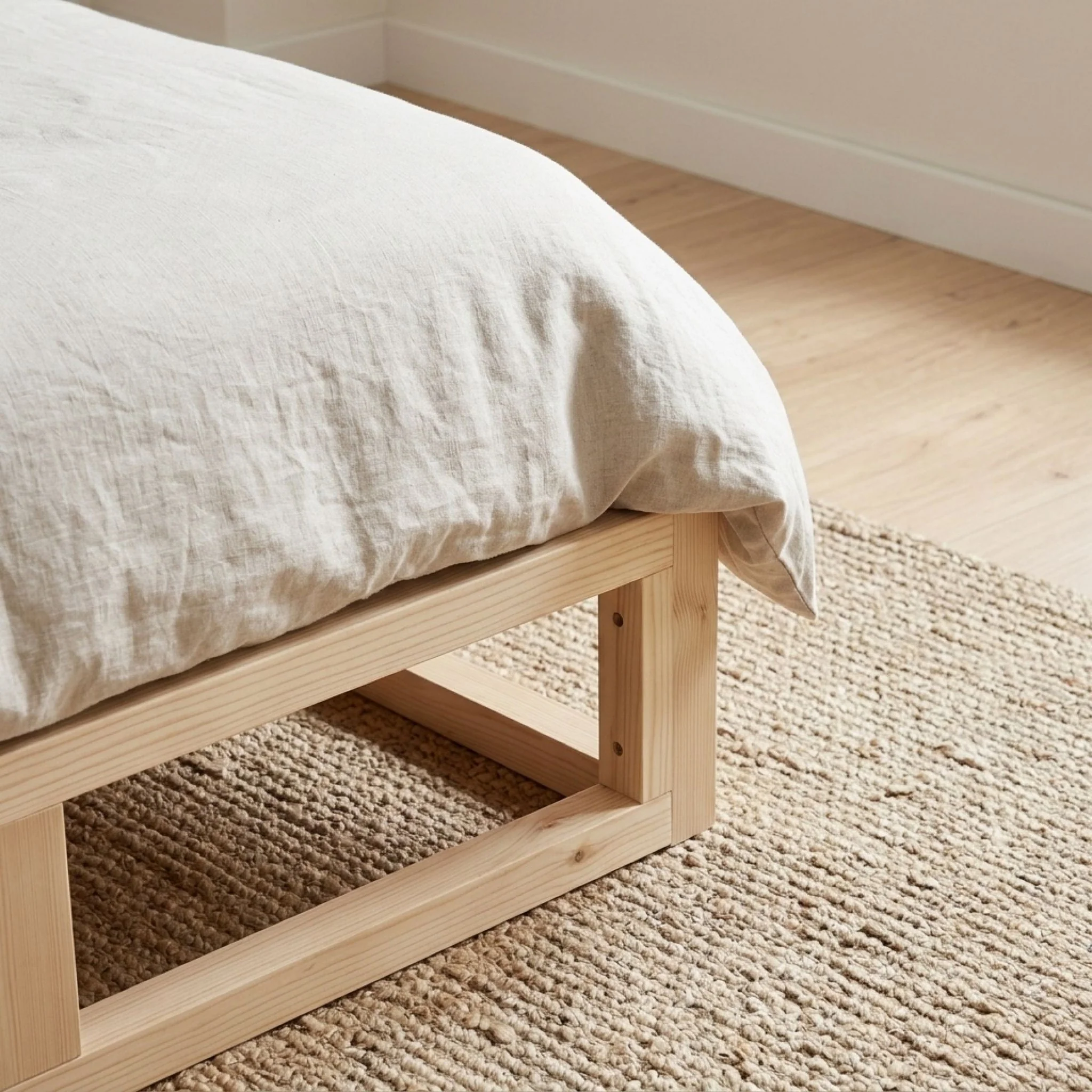 Loom Single Wooden Bed Frame - Natural - Image 5