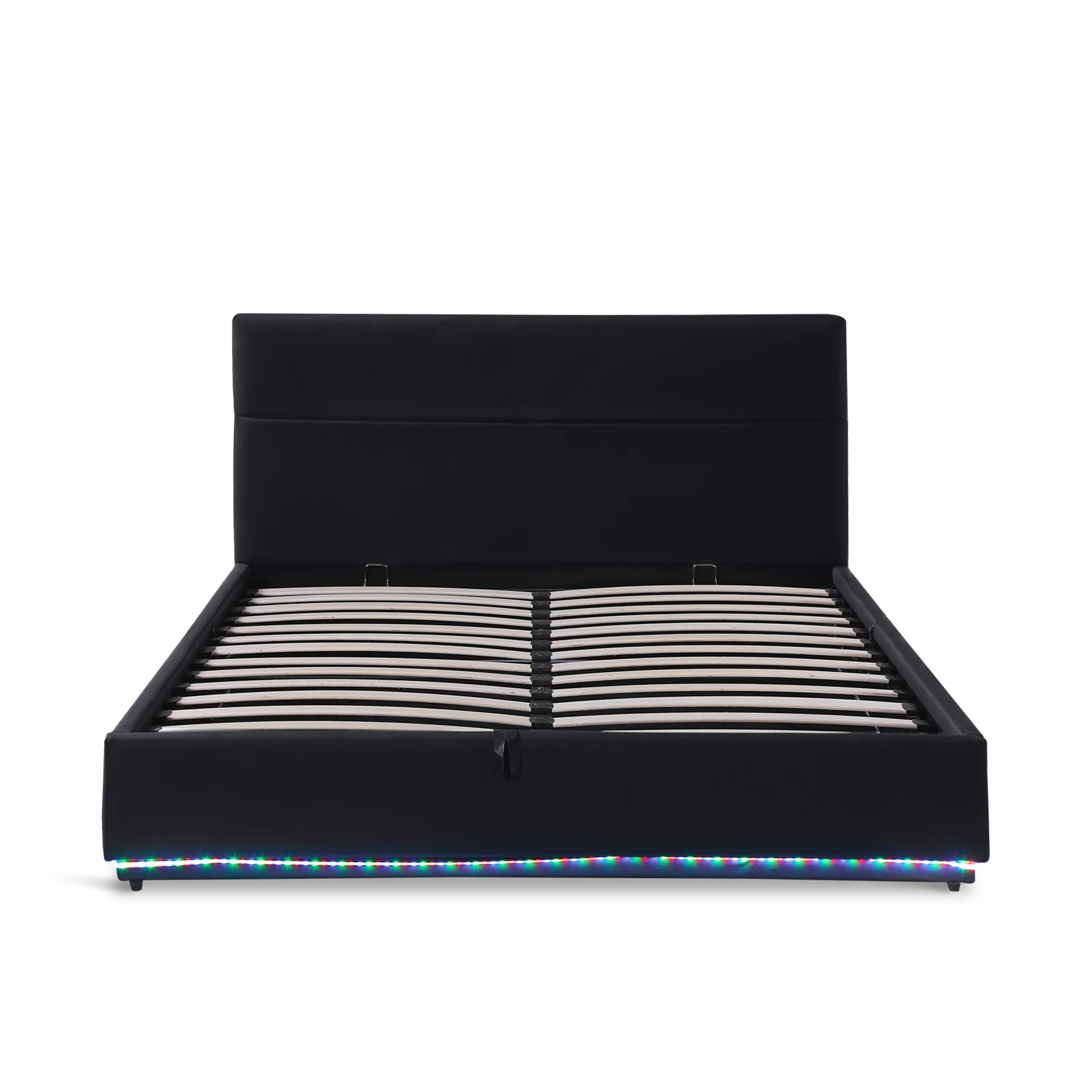Lumetek PU Queen Gas Lift Bed Frame - Black - Image 9