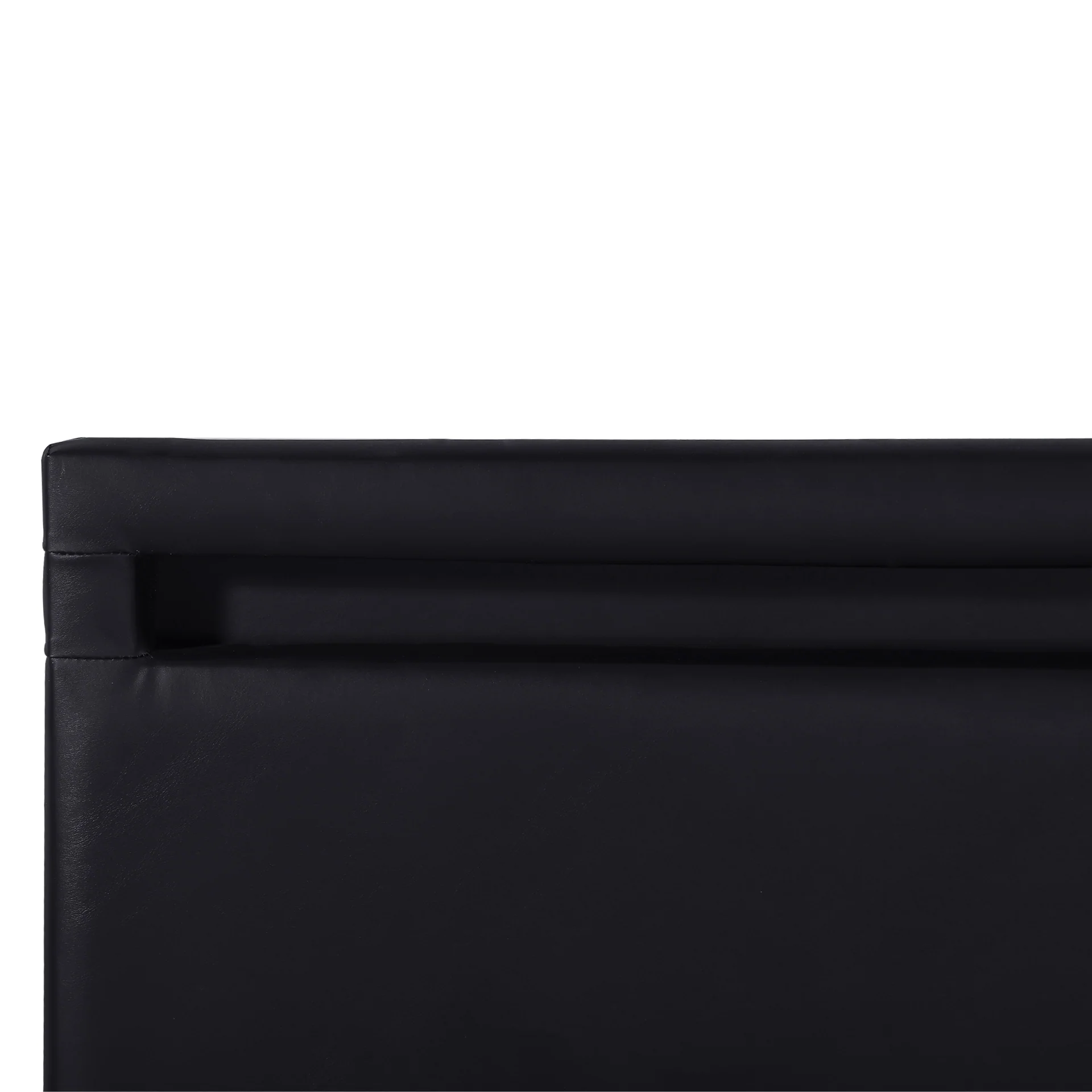 Glimora PU Queen Gas Lift Storage Bed Frame - Black - Image 13