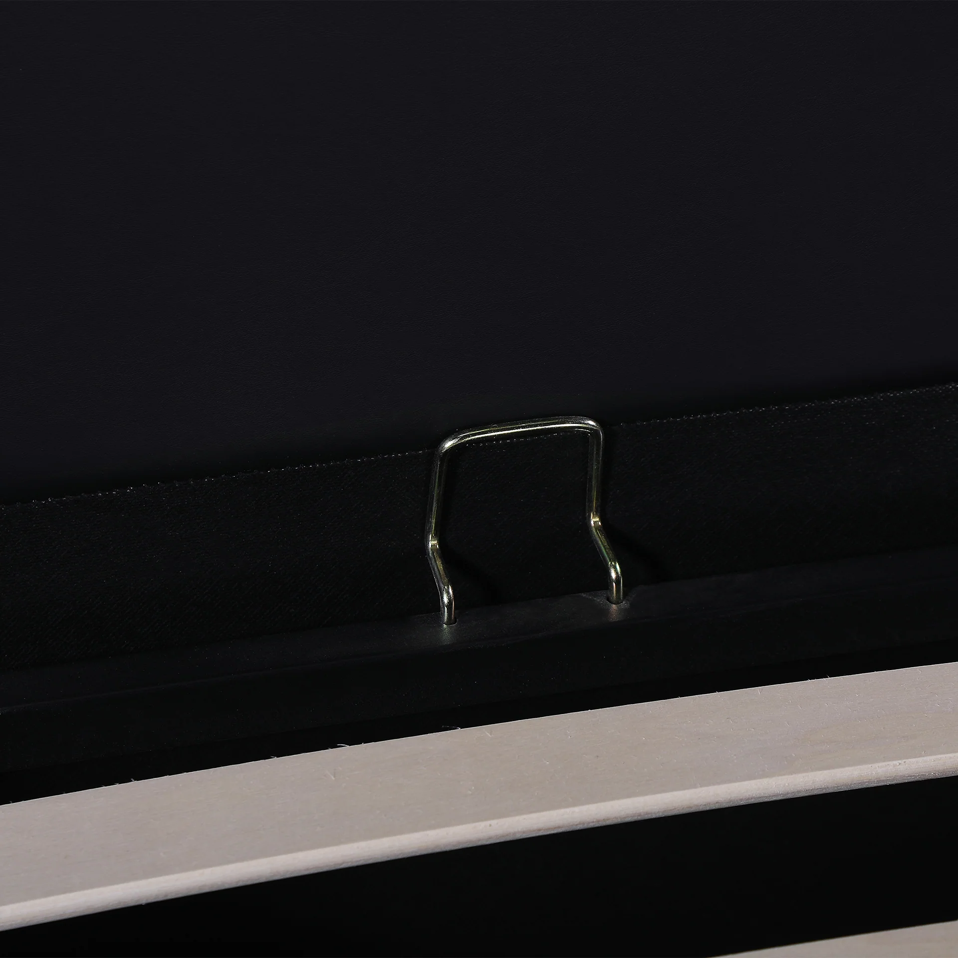 Glimora PU Queen Gas Lift Storage Bed Frame - Black - Image 14