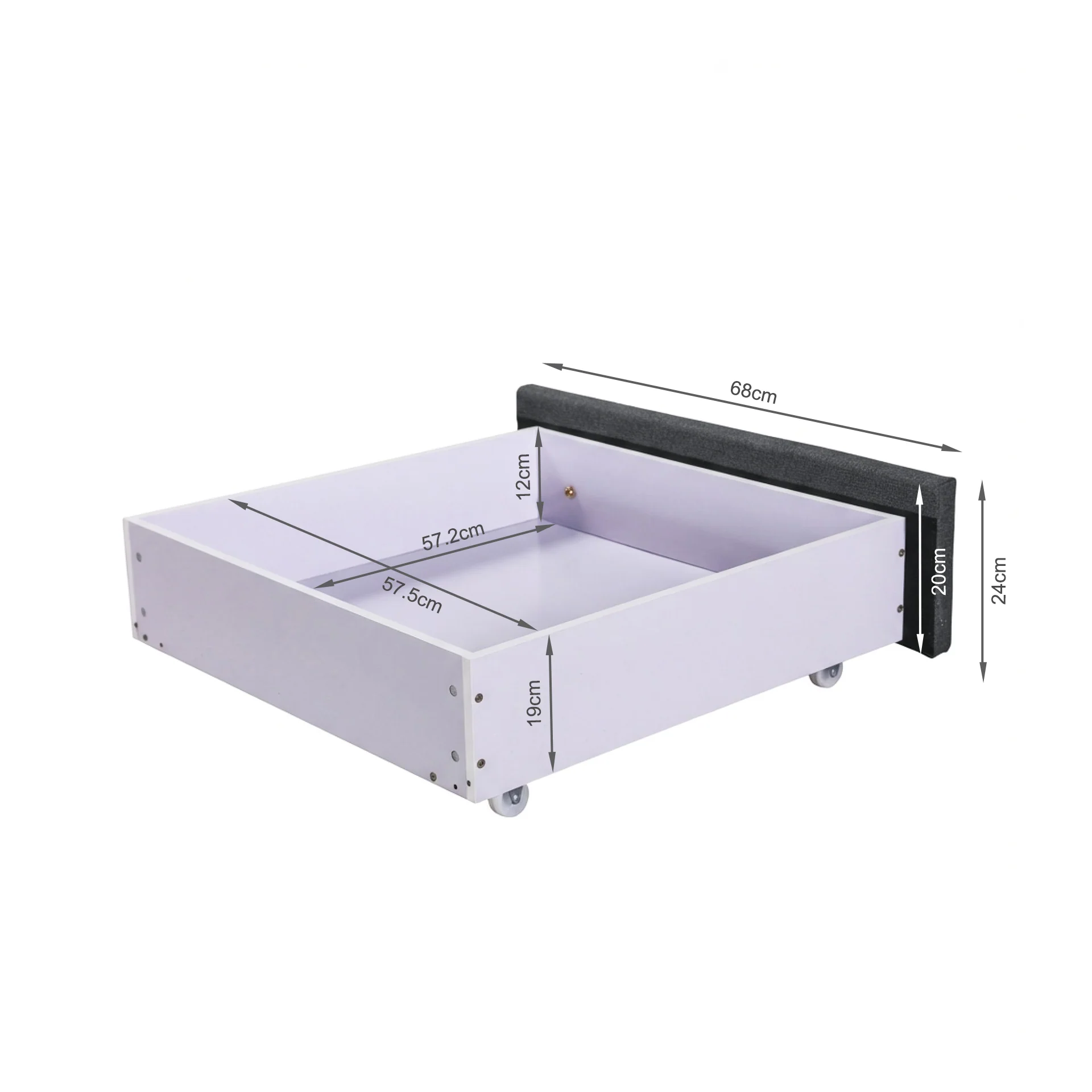 Geolux Queen Bed Frame with 4 Drawers - Dark Grey - Image 13