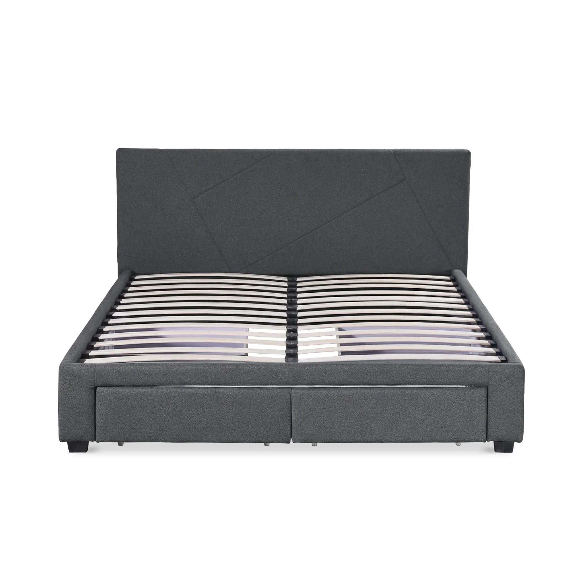 Geolux Queen Bed Frame with 4 Drawers - Dark Grey - Image 9