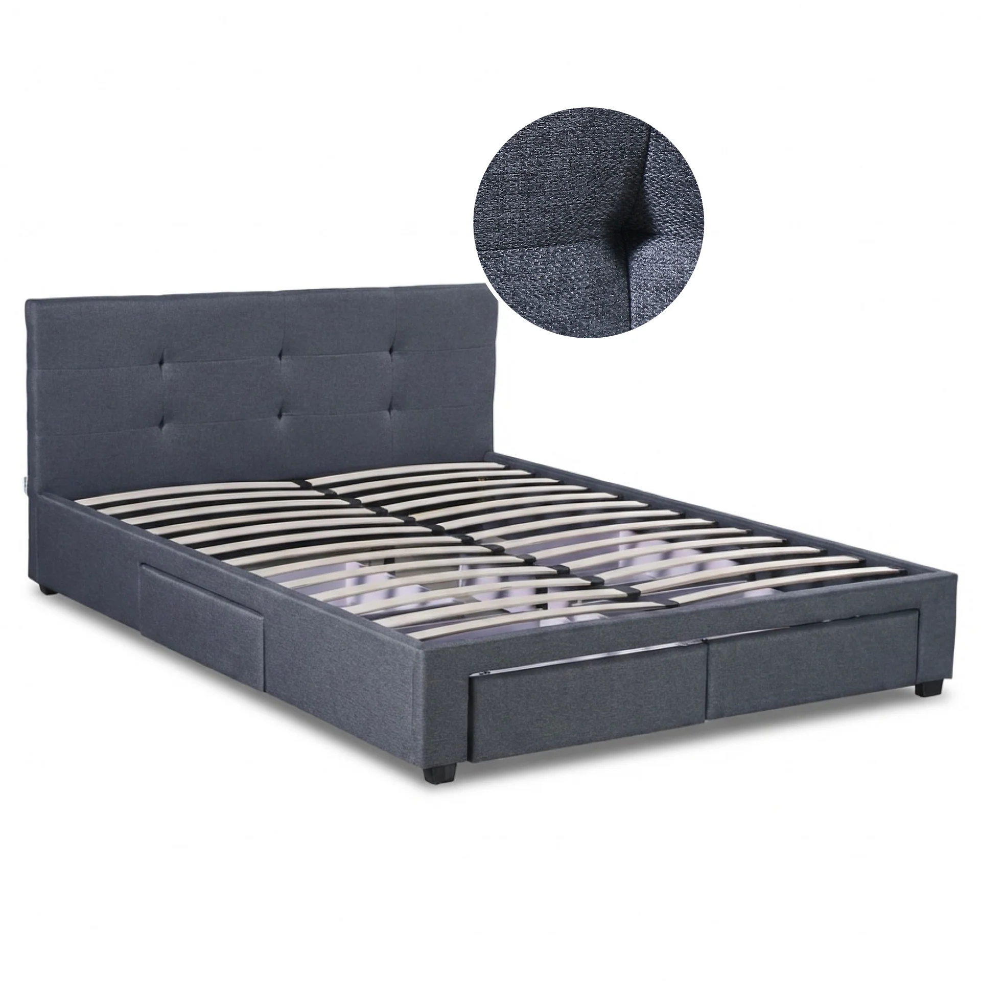 Tuffen Queen Bed Frame with 4 Drawers – Grey - Image 10
