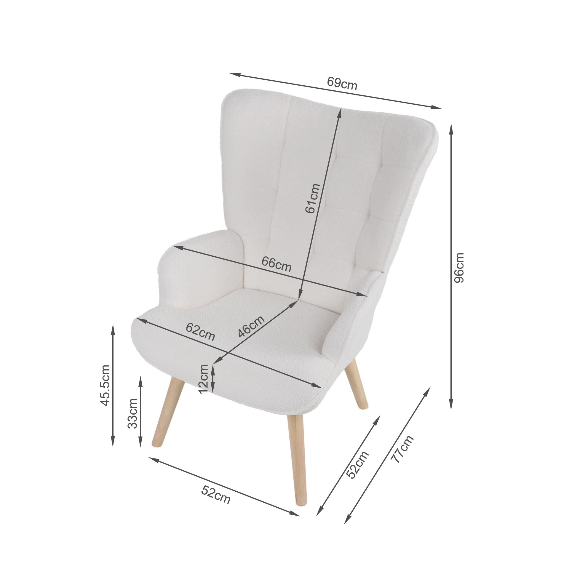 Airi Boucle Armchair - White - Image 13