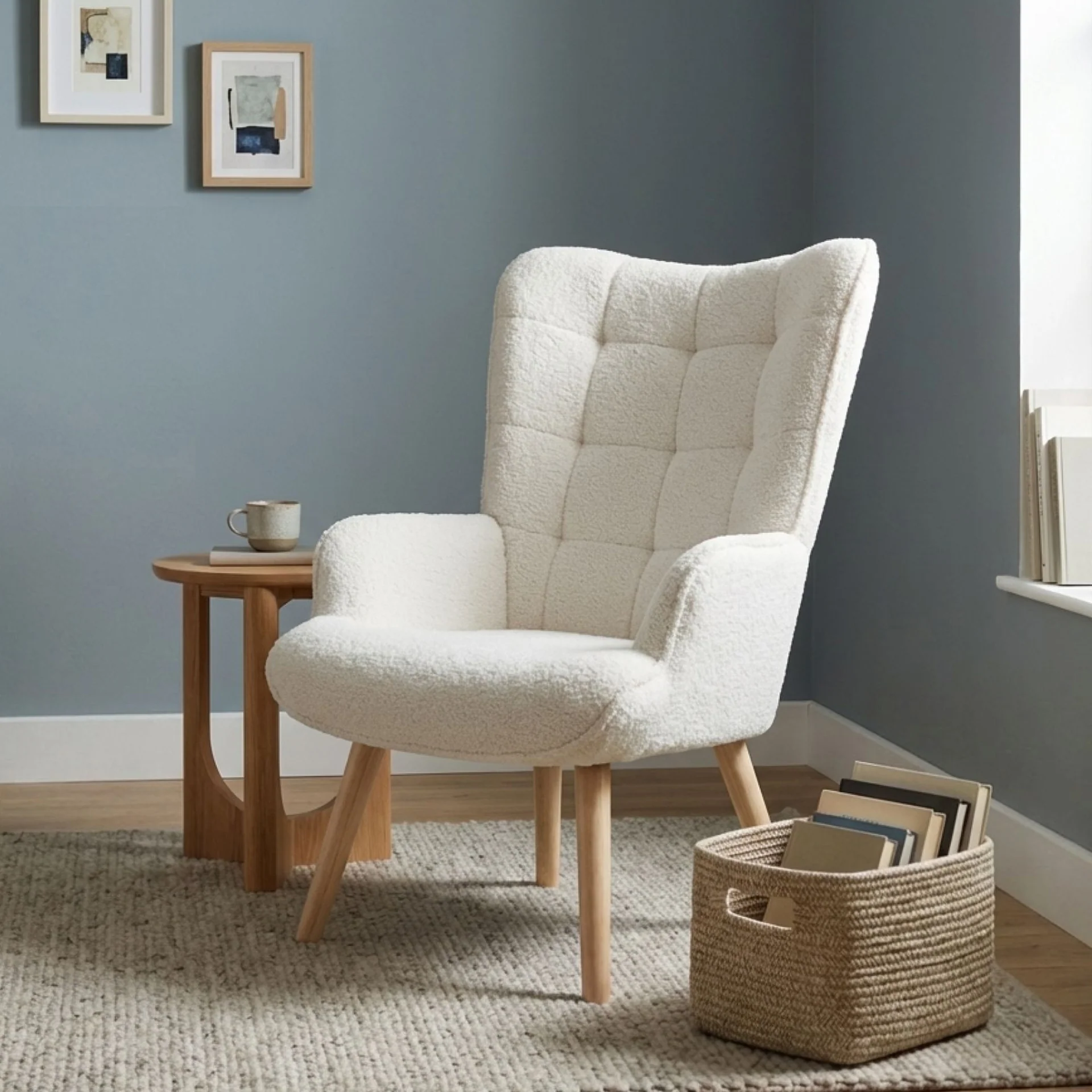 Airi Boucle Armchair - White - Image 4