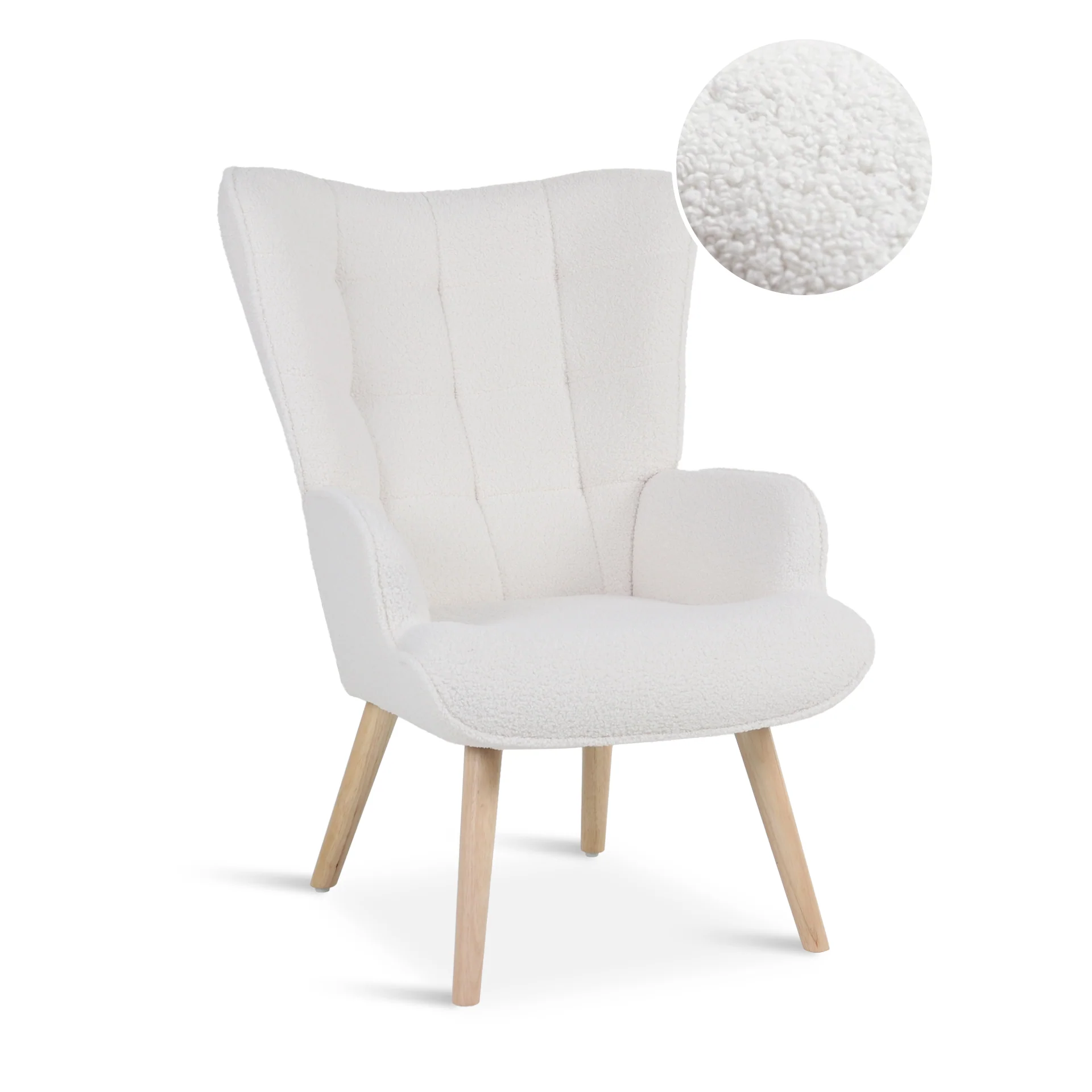 Airi Boucle Armchair - White - Image 7