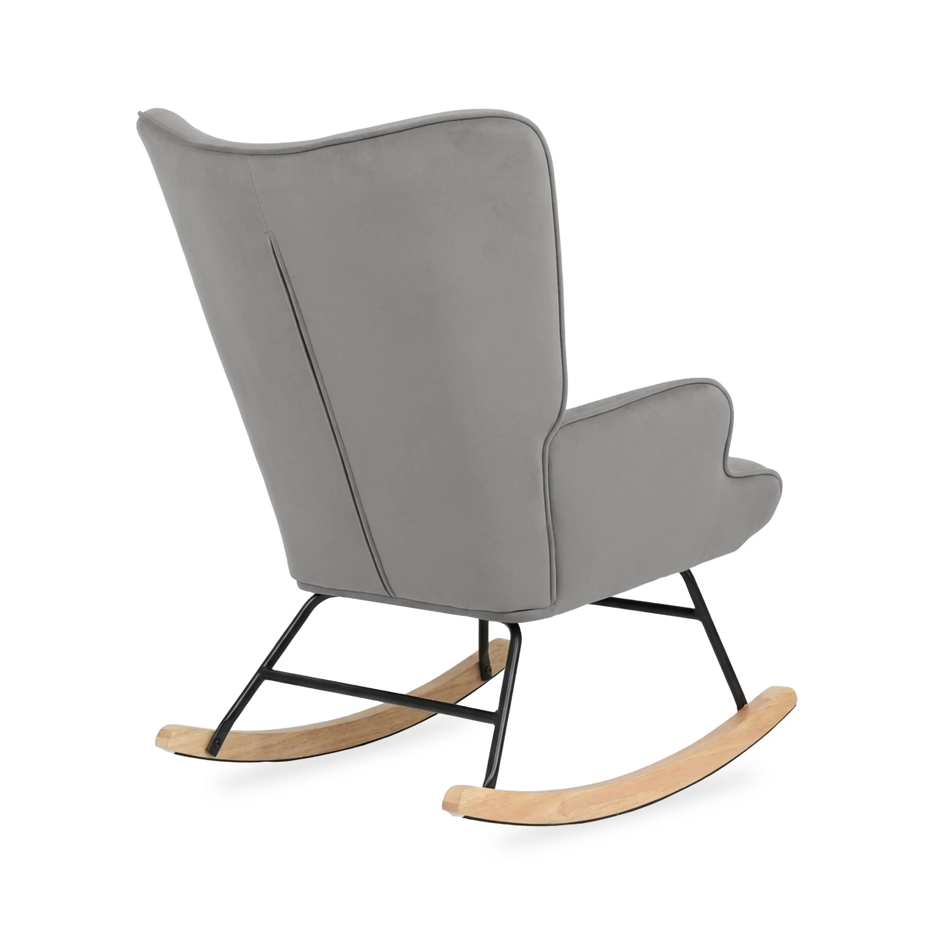Kiva Velvet Rocking Armchair - Dark Grey - Image 13