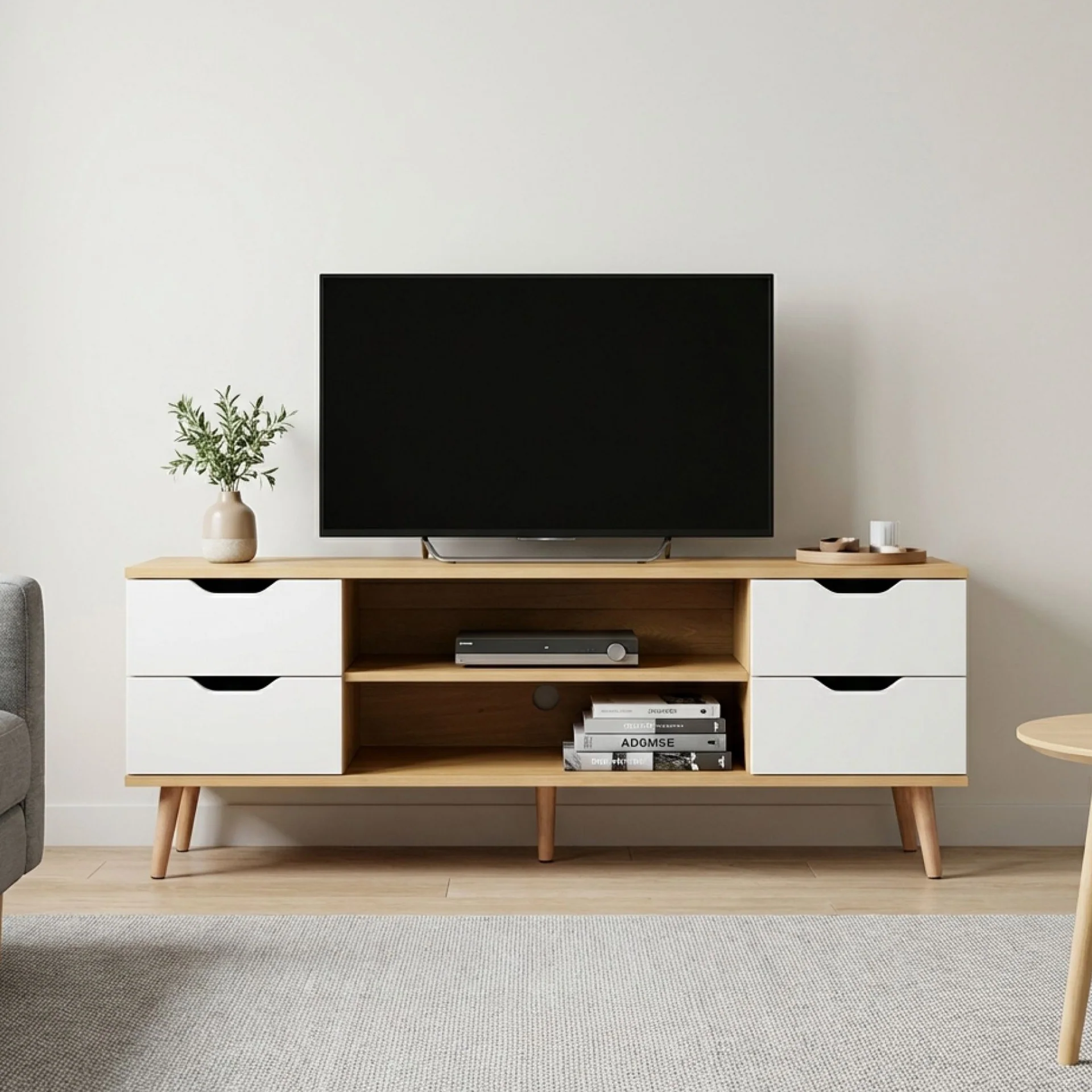 Lucille 1.2M Entertainment Unit - Maple + White - Image 3