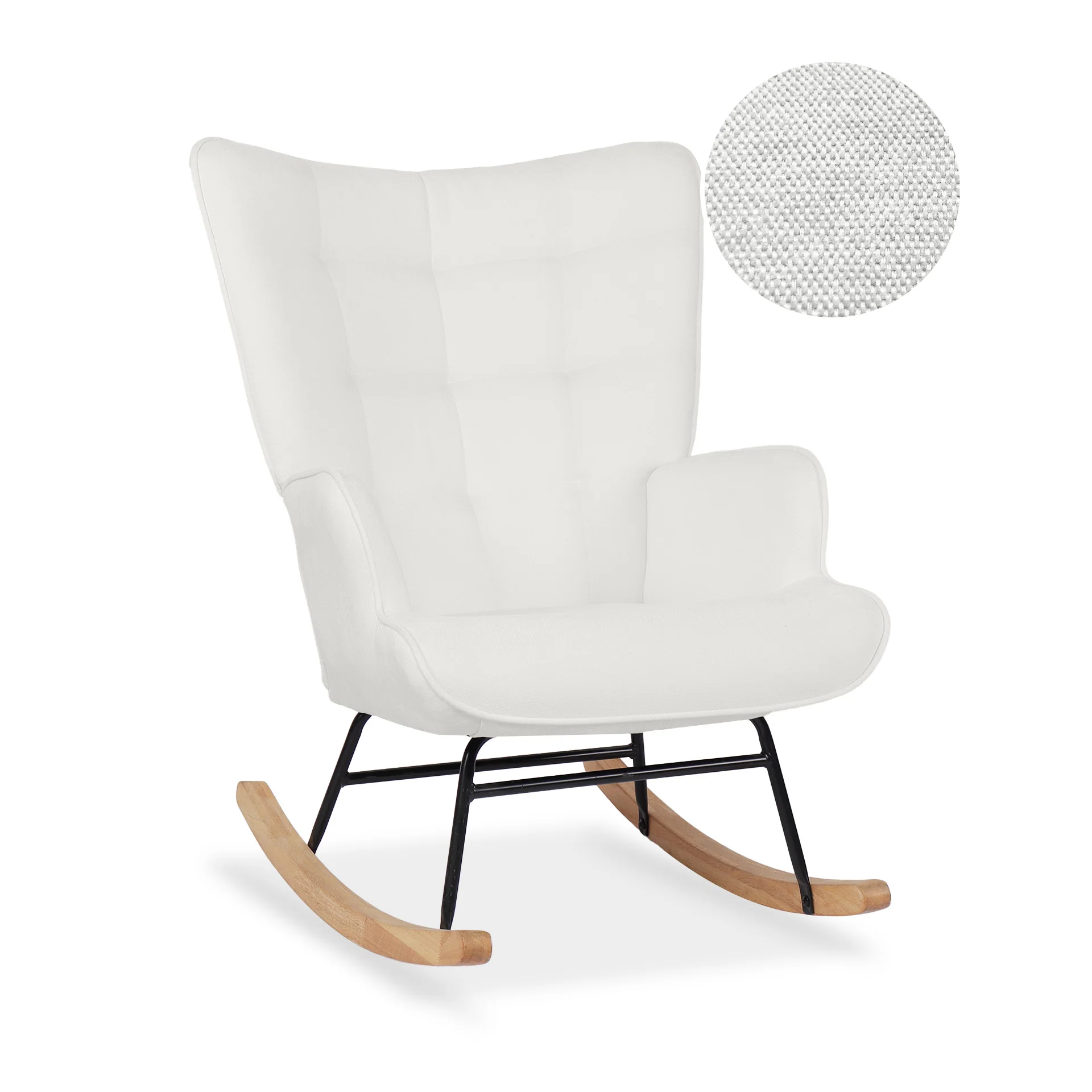 Lull Chenille Rocking Armchair - White - Image 7