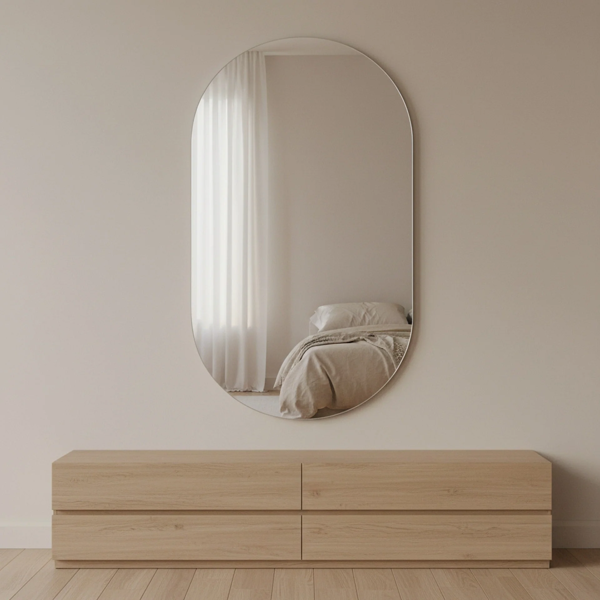 Zero Oval Frameless Wall Mirror - Image 2