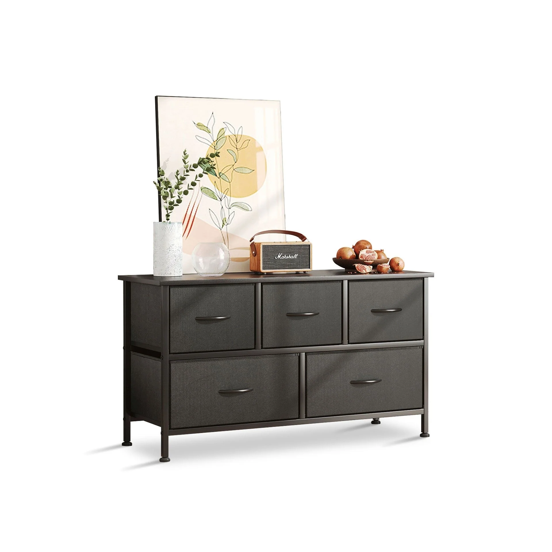 Madilyn 5 Drawers Lowboy - Black - Image 2