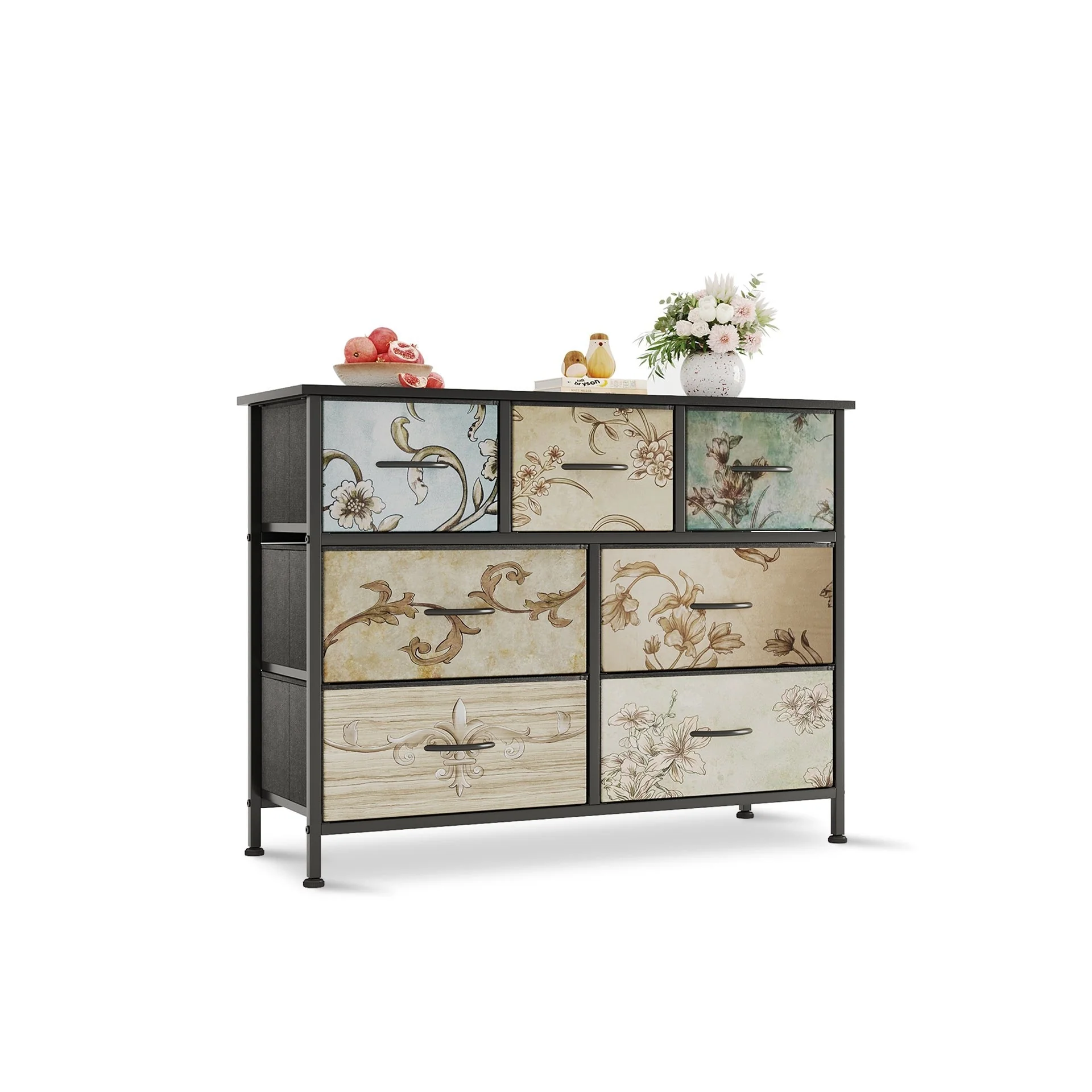 Madilyn 7 Drawers Lowboy - Black + Mix - Image 6