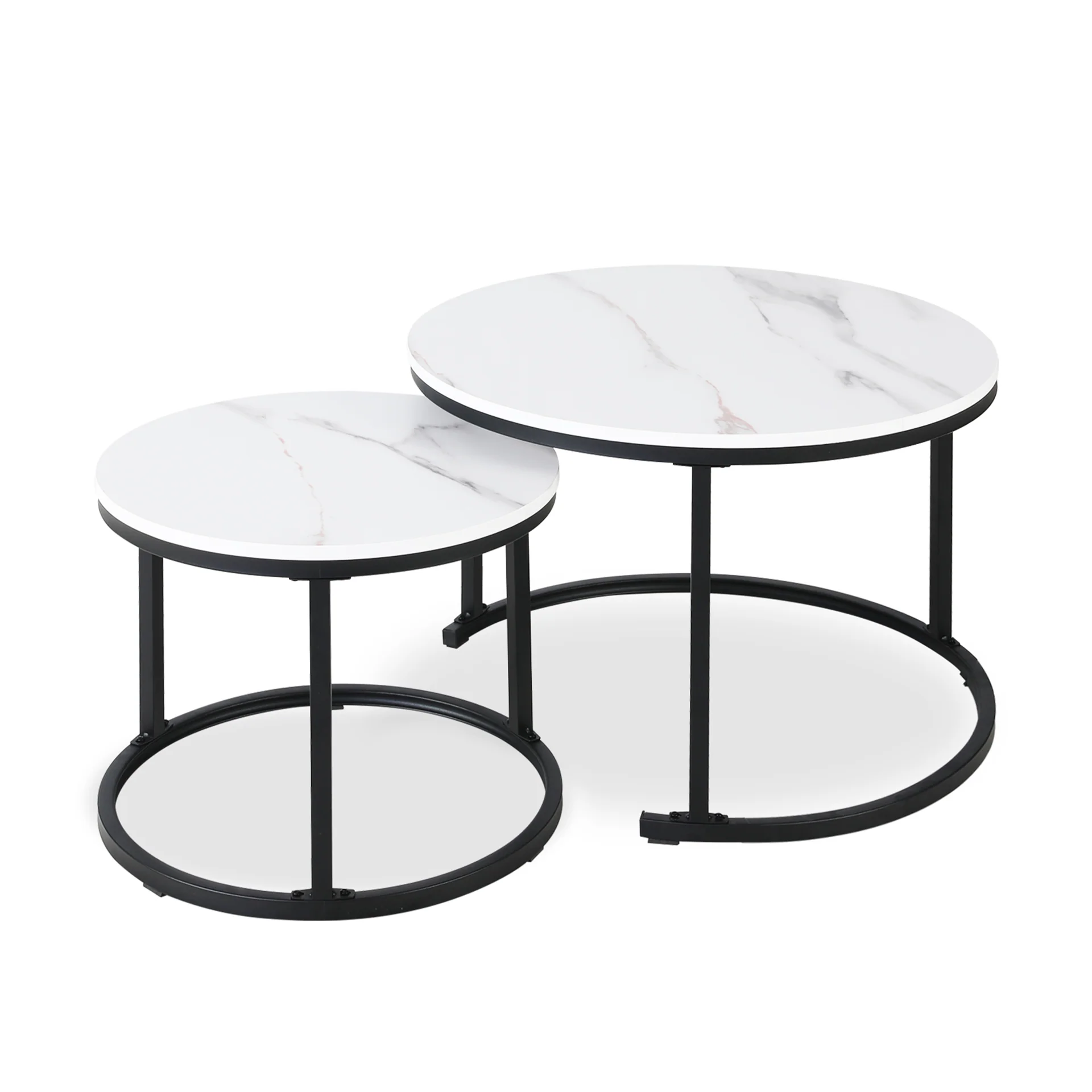 Mainit Nesting Coffee Table - Set of 2 - White + Black - Image 5