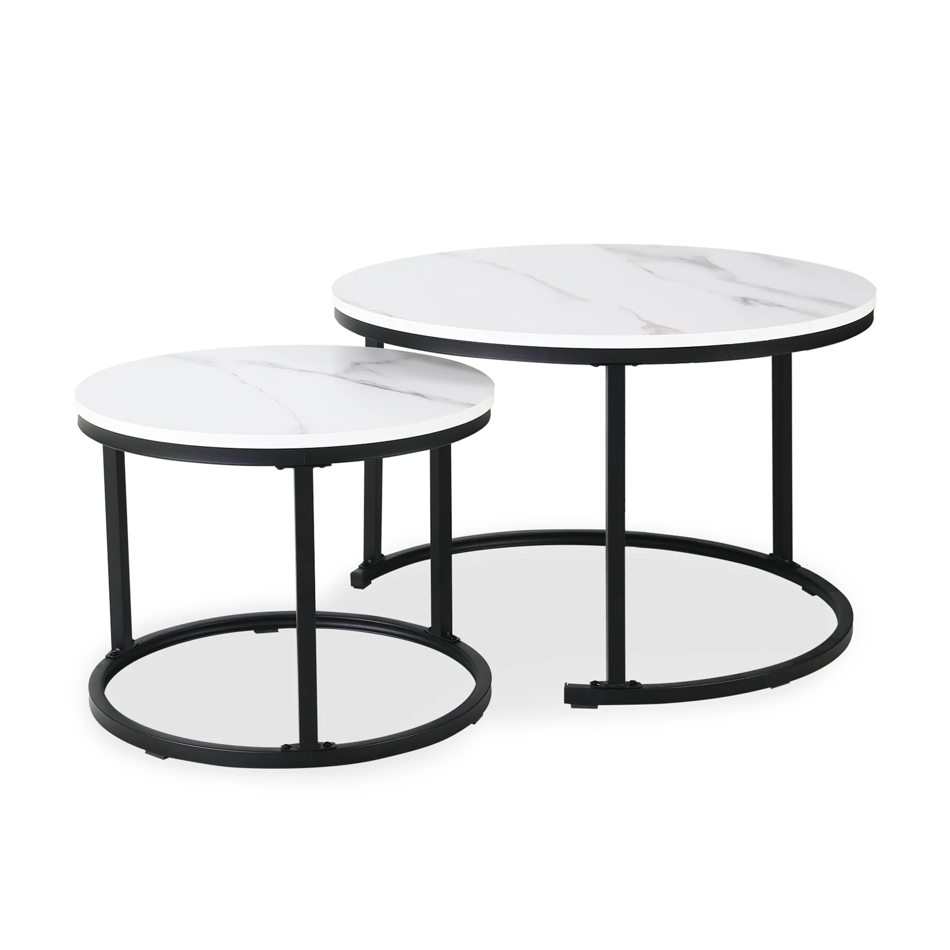 Mainit Nesting Coffee Table - Set of 2 - White + Black - Image 6
