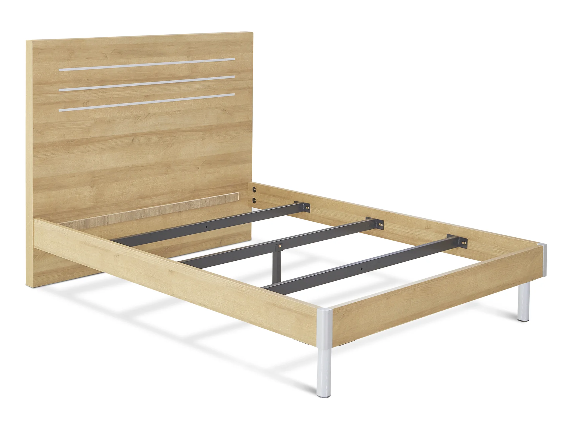 Makalu Double Wooden Bed Frame - Oak - Image 4