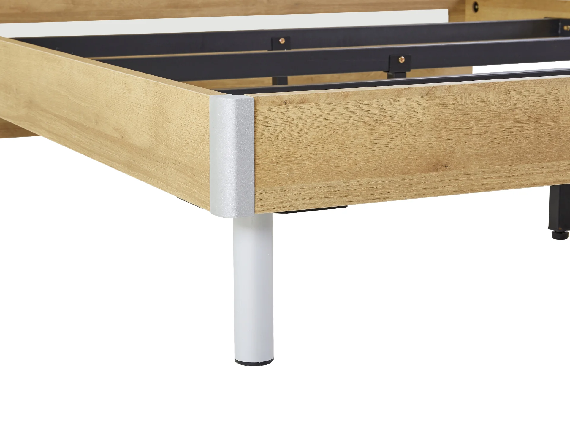 Makalu Double Wooden Bed Frame - Oak - Image 5