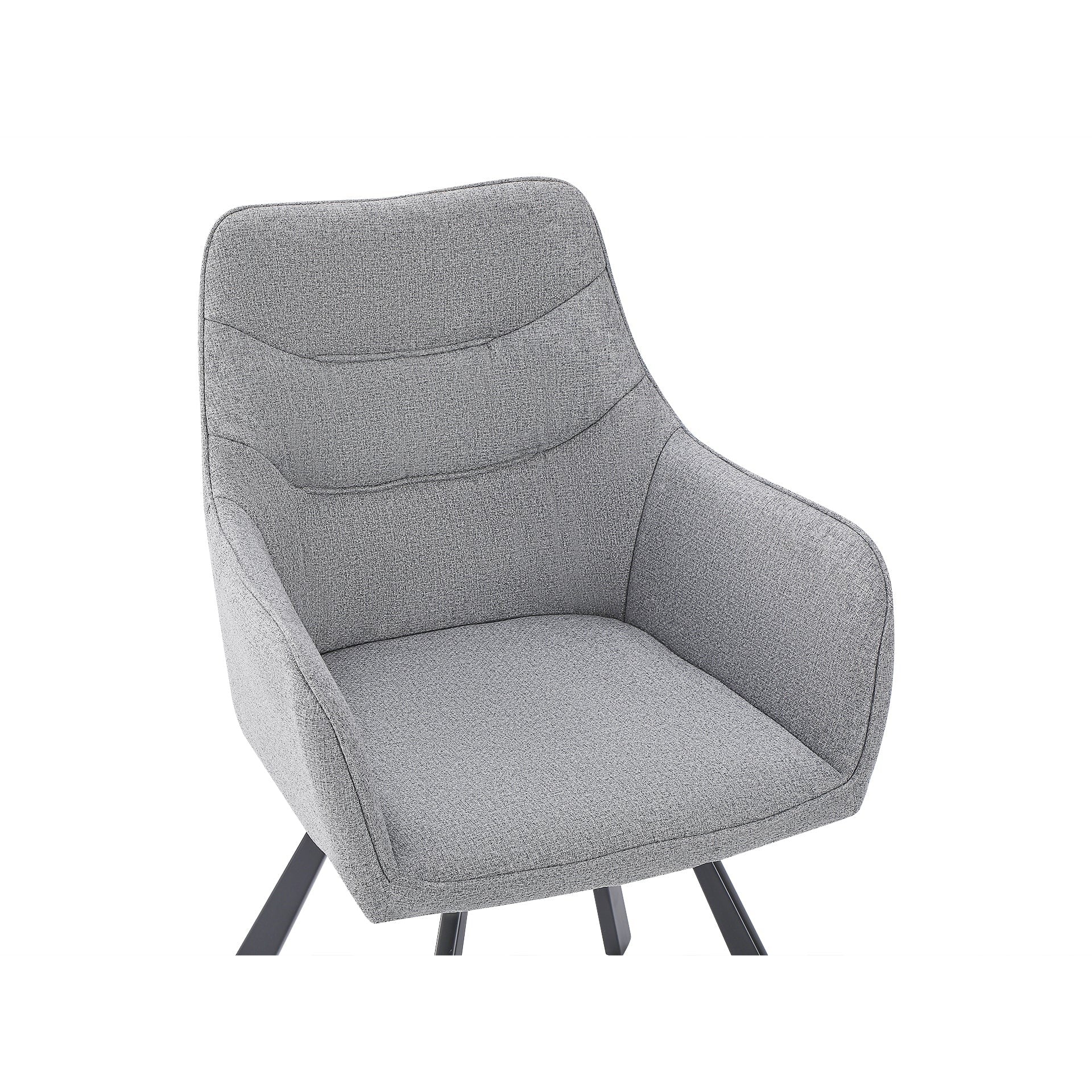 Malaya Swivel Dining Chair - Set of 2 - Bluish Grey + Black - Image 7
