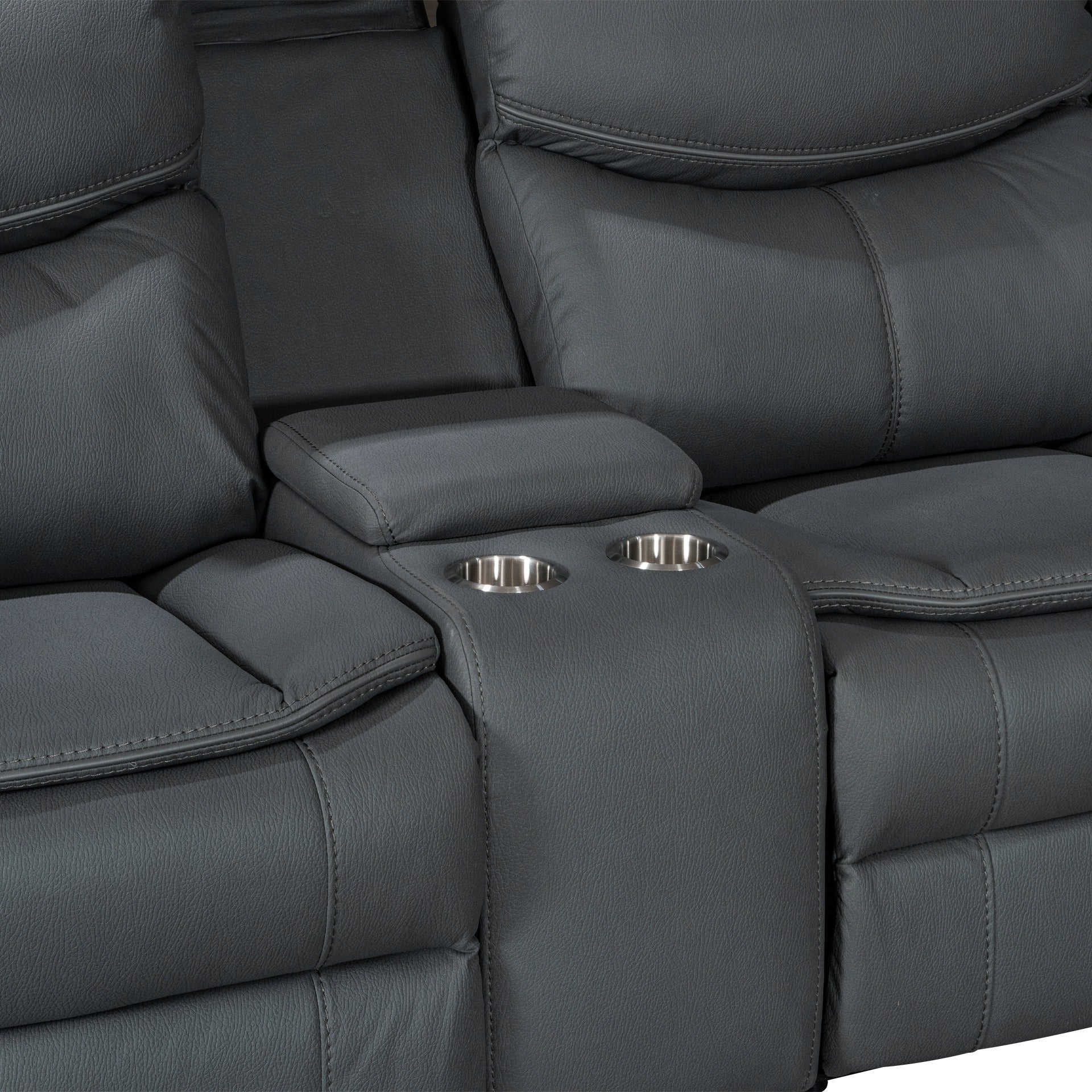 Mandan Electric Recliner Corner Sofa - Grey - Image 18