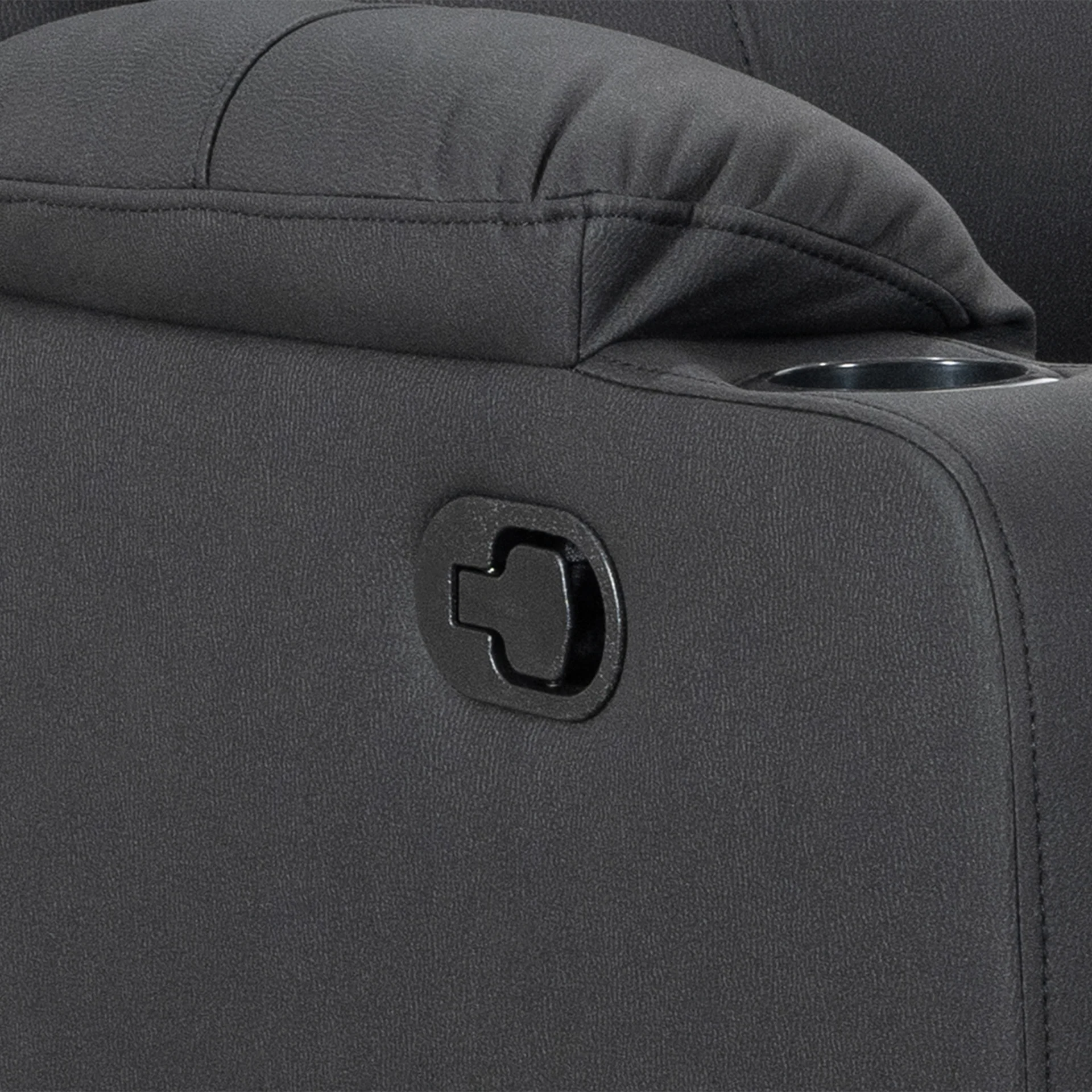 Marton Manual 3 Seater Recliner Sofa - Black - Image 13