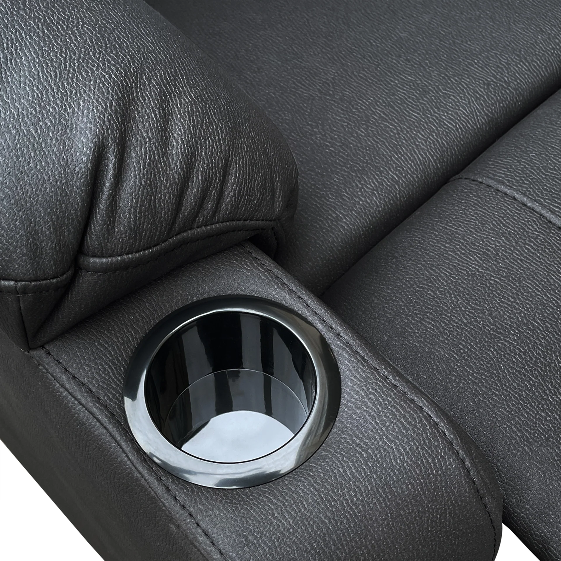 Marton Manual 3 Seater Recliner Sofa - Black - Image 14